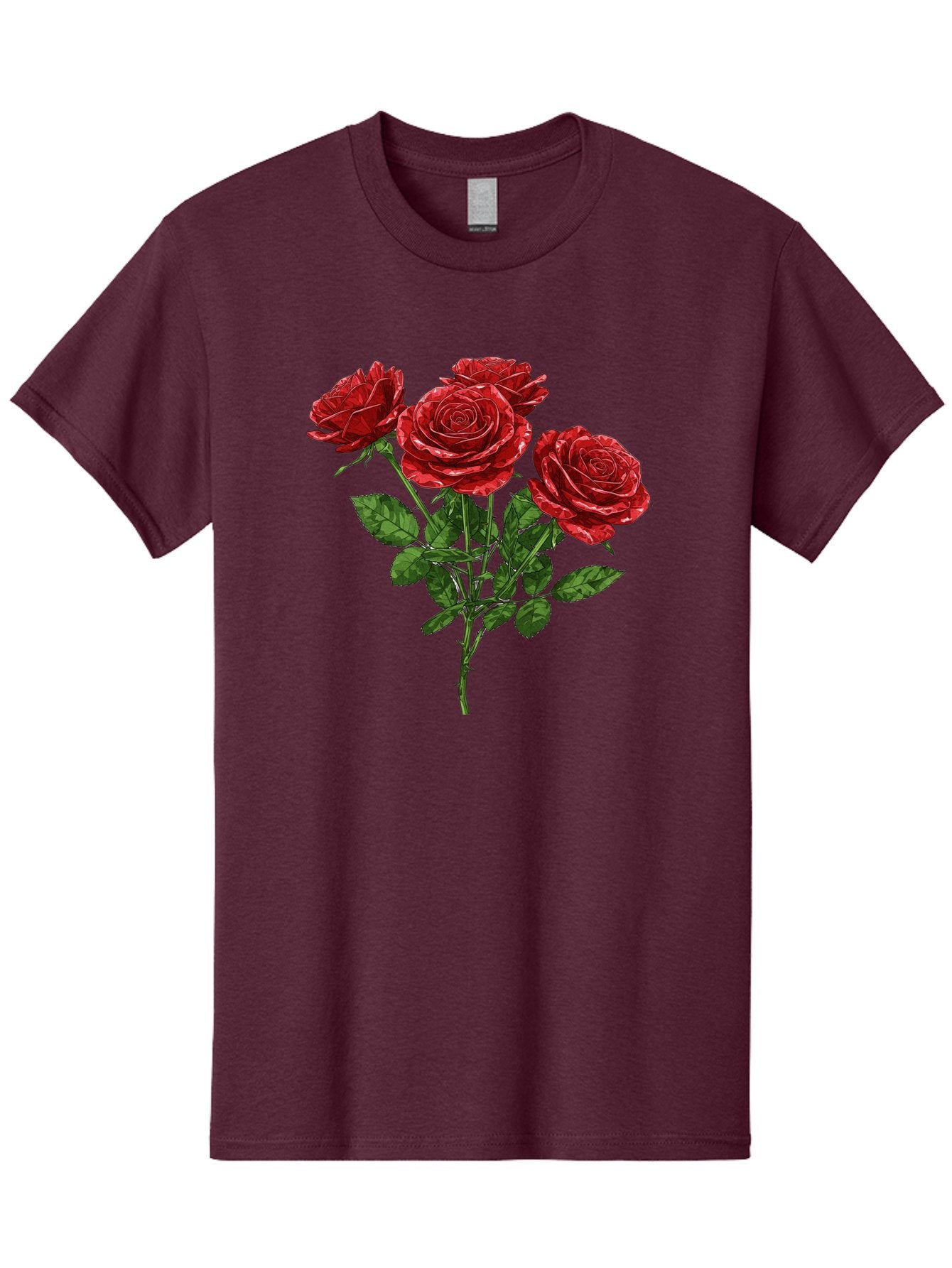 Red-Roses-1 Men'S Graphic Tee, 100% Cotton, Comfortable Casual Summer Wear, Machine Washable, Vintage Camera, Old Camera, Antique Camera, Black Camera, Classic Photography, Photography Equipment, Nostalgic Device, Film Camera, Camera Art Bal224 4