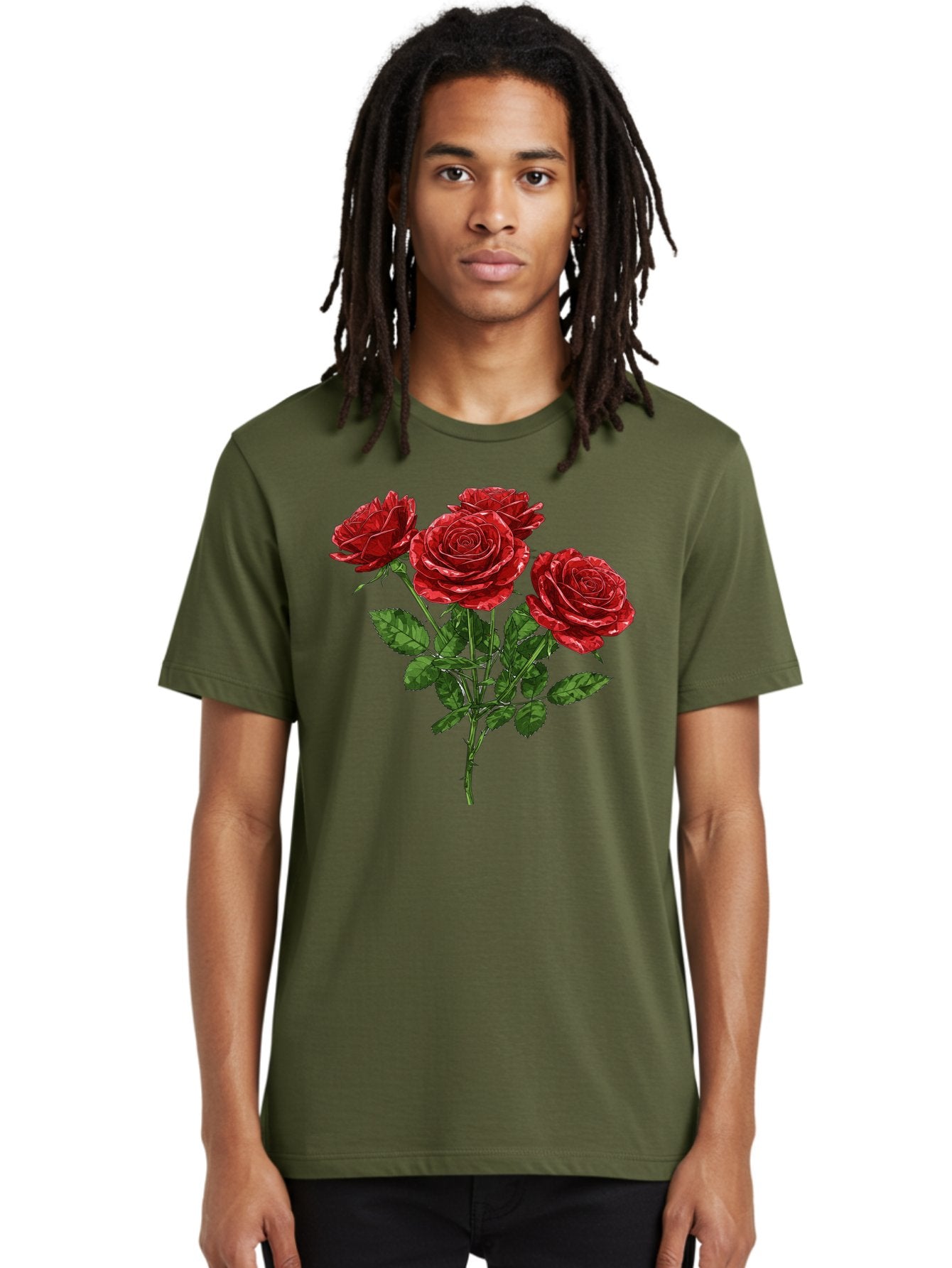 Red-Roses-1 Men'S Graphic Tee, 100% Cotton, Comfortable Casual Summer Wear, Machine Washable, Vintage Camera, Old Camera, Antique Camera, Black Camera, Classic Photography, Photography Equipment, Nostalgic Device, Film Camera, Camera Art Bal224 20