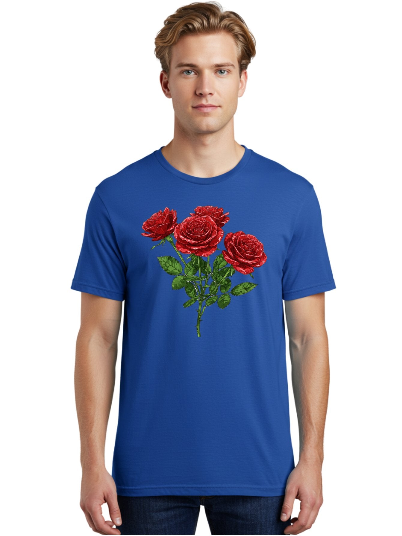 Red-Roses-1 Men'S Graphic Tee, 100% Cotton, Comfortable Casual Summer Wear, Machine Washable, Vintage Camera, Old Camera, Antique Camera, Black Camera, Classic Photography, Photography Equipment, Nostalgic Device, Film Camera, Camera Art Bal224 22