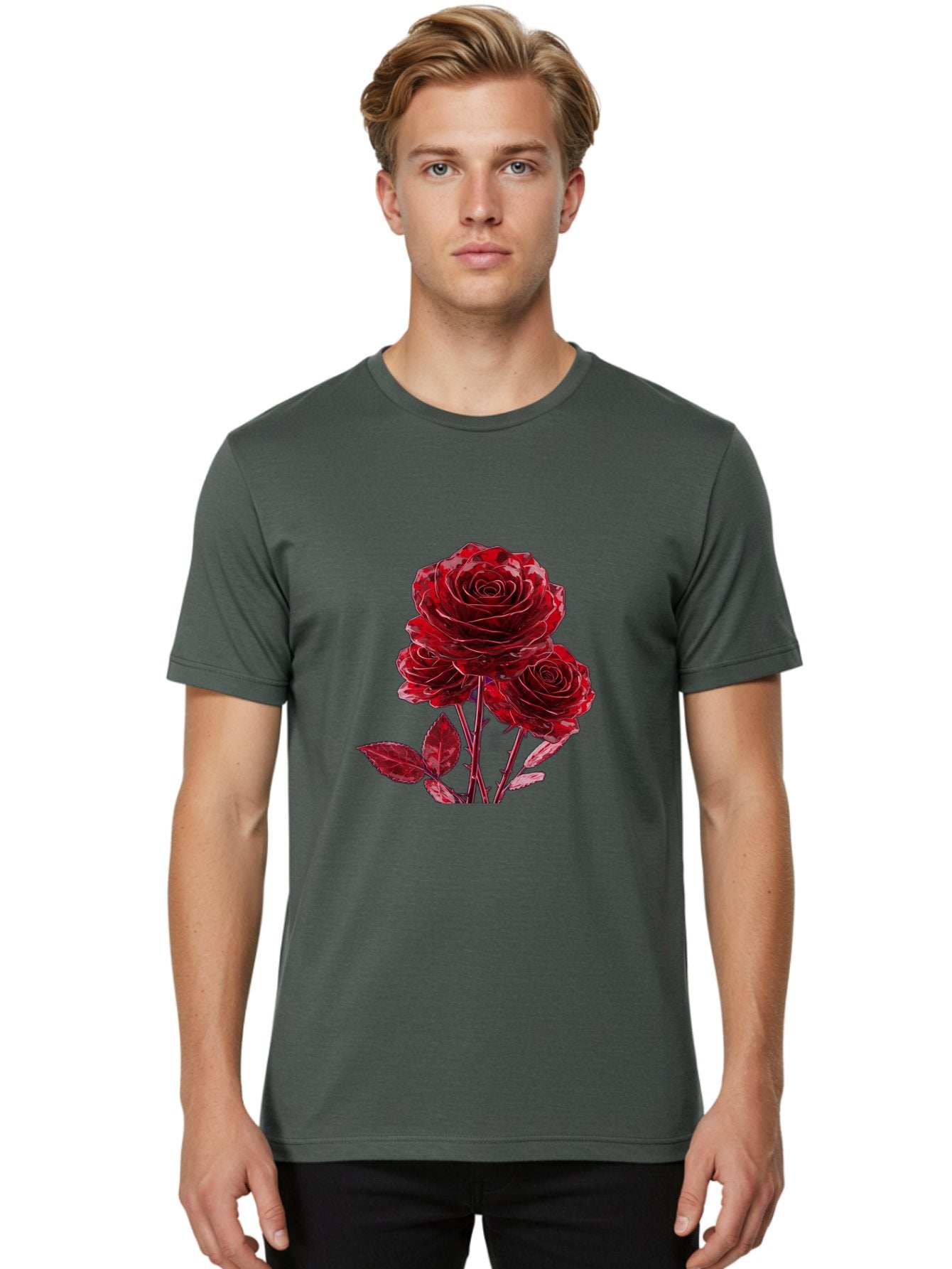 Red-Roses Men'S Graphic Tee, 100% Cotton, Comfortable Casual Summer Wear, Machine Washable, Vintage Camera, Old Camera, Antique Camera, Black Camera, Classic Photography, Photography Equipment, Nostalgic Device, Film Camera, Camera Art Bal225 22