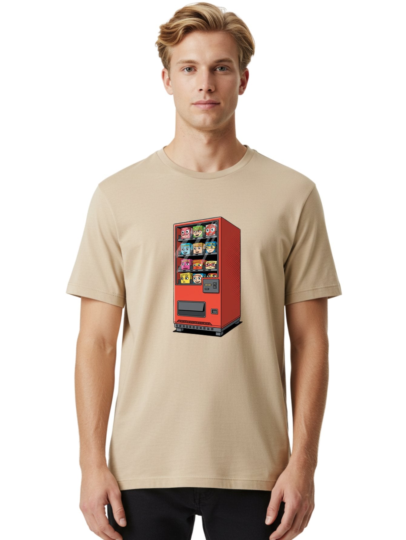 Red-Vending-Machine-1 Men'S Graphic Tee, 100% Cotton, Comfortable Casual Summer Wear, Machine Washable, Vintage Camera, Old Camera, Antique Camera, Black Camera, Classic Photography, Photography Equipment, Nostalgic Device, Film Camera, Bal226 29