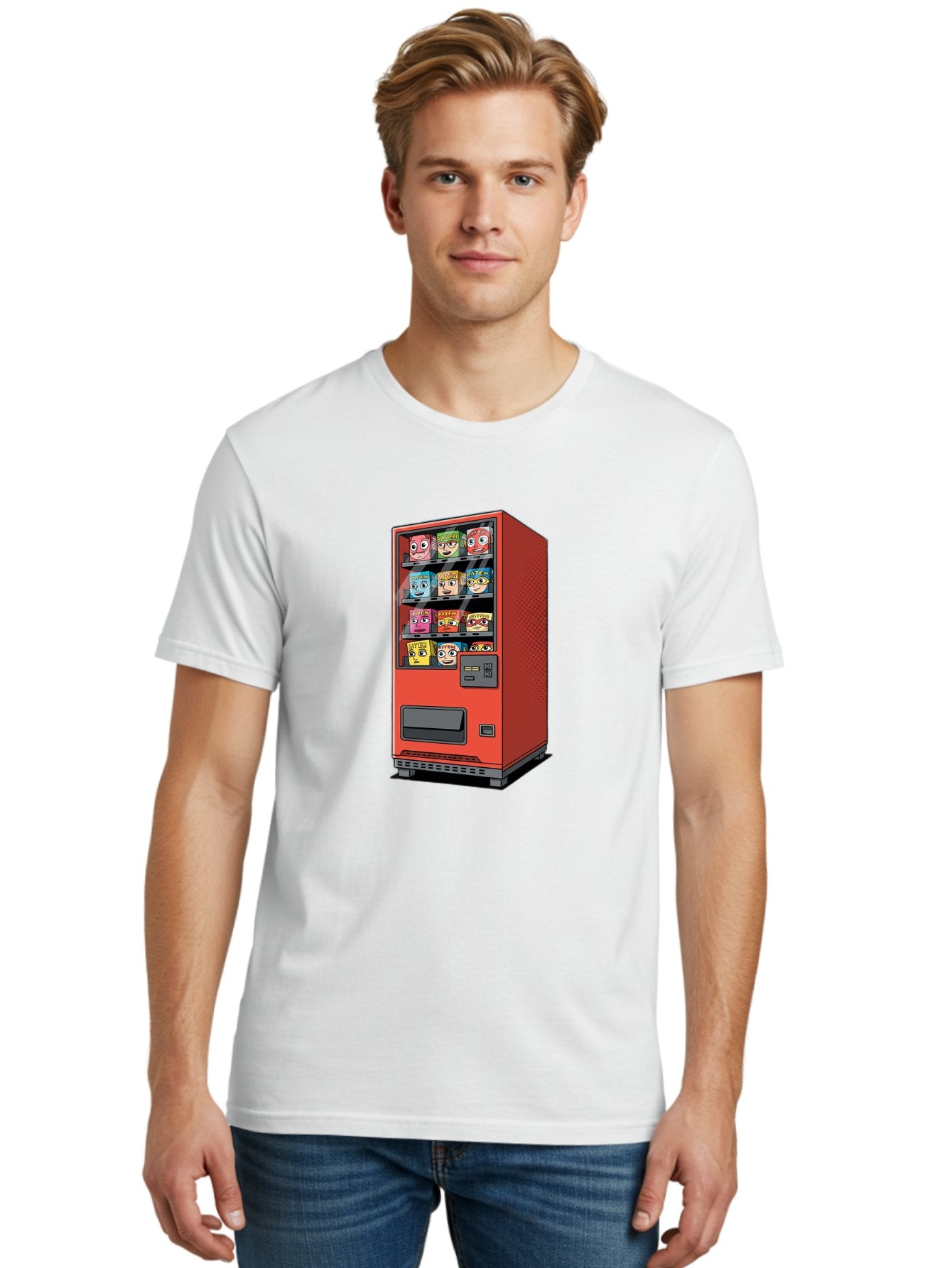 Red-Vending-Machine-1 Men'S Graphic Tee, 100% Cotton, Comfortable Casual Summer Wear, Machine Washable, Vintage Camera, Old Camera, Antique Camera, Black Camera, Classic Photography, Photography Equipment, Nostalgic Device, Film Camera, Bal226 27