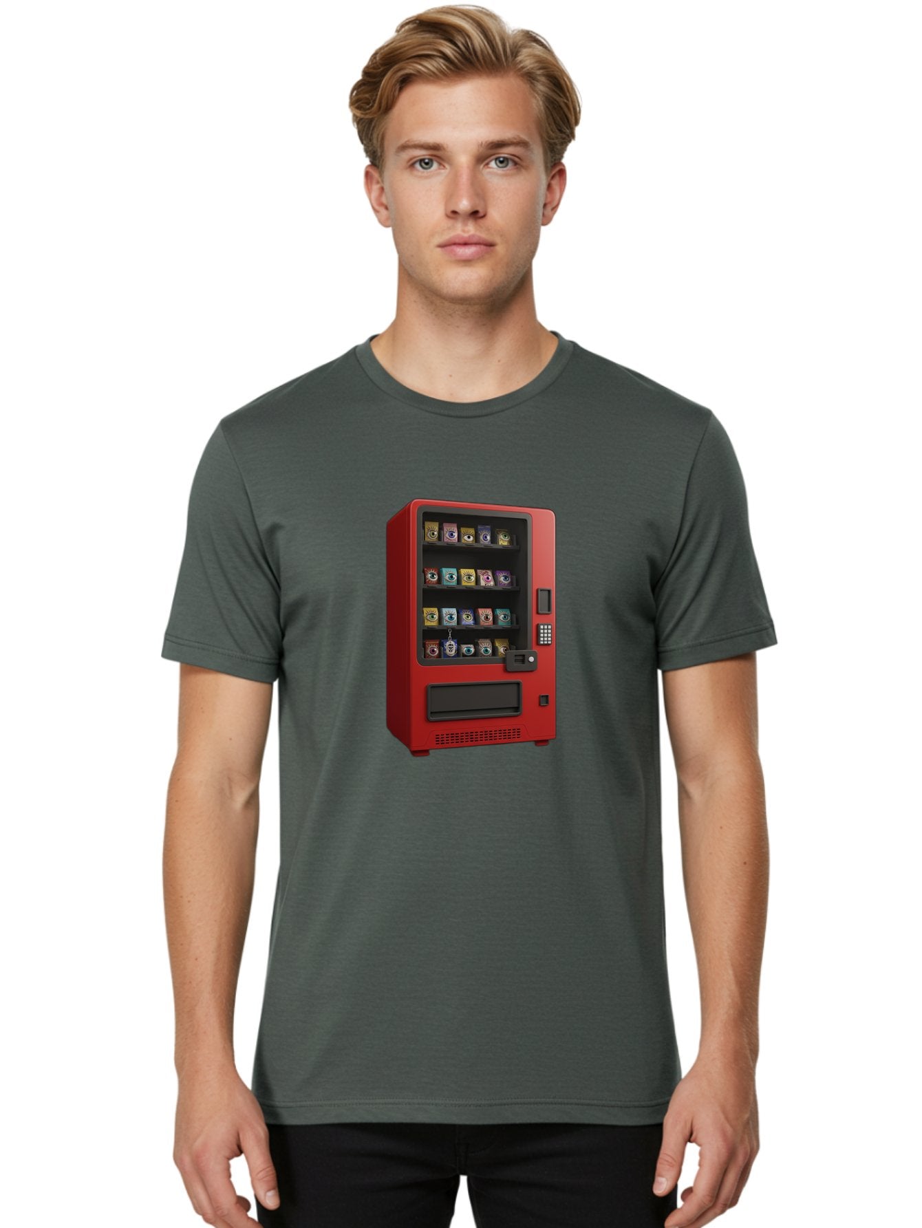 Red-Vending-Machine Men'S Graphic Tee, 100% Cotton, Comfortable Casual Summer Wear, Machine Washable, Vintage Camera, Old Camera, Antique Camera, Black Camera, Classic Photography, Photography Equipment, Nostalgic Device, Film Camera, Bal227 21