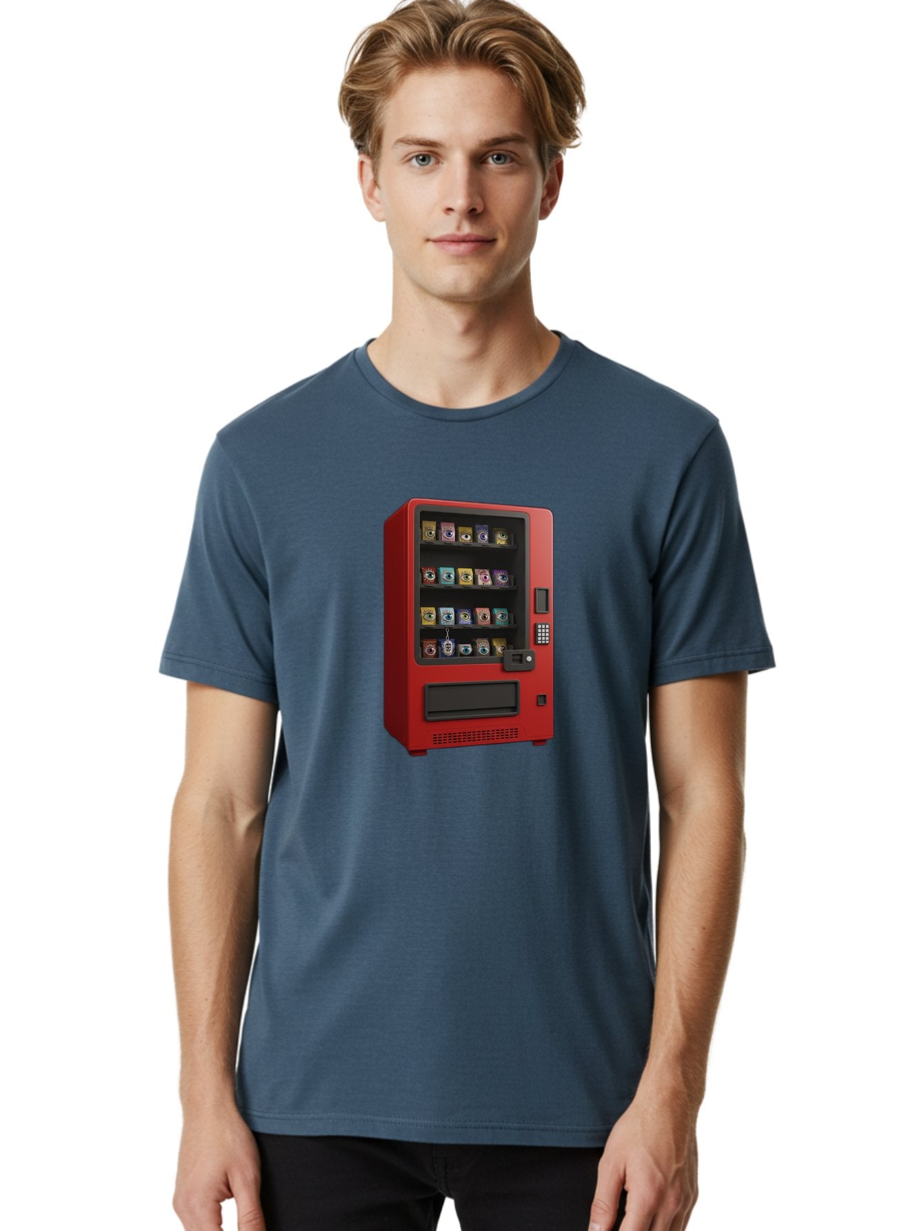 Red-Vending-Machine Men'S Graphic Tee, 100% Cotton, Comfortable Casual Summer Wear, Machine Washable, Vintage Camera, Old Camera, Antique Camera, Black Camera, Classic Photography, Photography Equipment, Nostalgic Device, Film Camera, Bal227 25