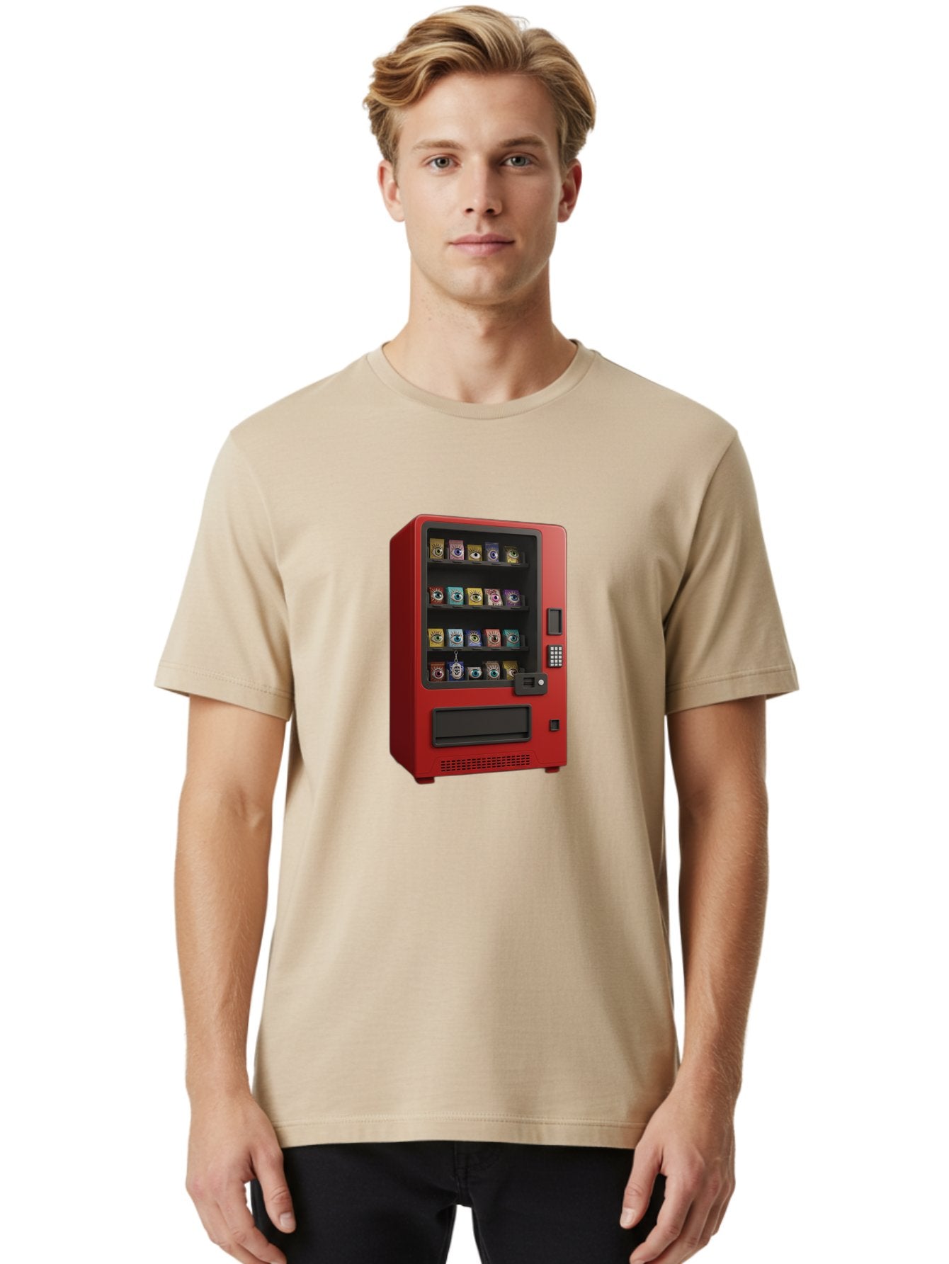 Red-Vending-Machine Men'S Graphic Tee, 100% Cotton, Comfortable Casual Summer Wear, Machine Washable, Vintage Camera, Old Camera, Antique Camera, Black Camera, Classic Photography, Photography Equipment, Nostalgic Device, Film Camera, Bal227 22