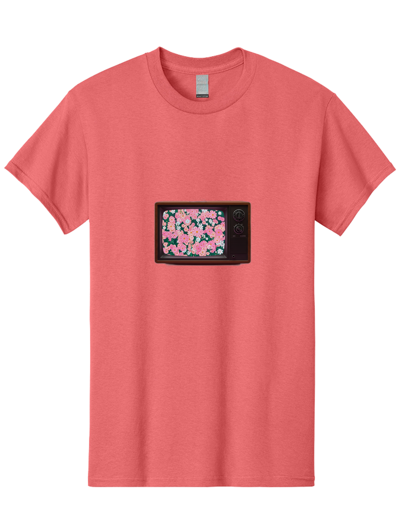 Retro-Tv-With-Flowers Men'S Graphic Tee, 100% Cotton, Comfortable Casual Summer Wear, Machine Washable, Vintage Camera, Old Camera, Antique Camera, Black Camera, Classic Photography, Photography Equipment, Nostalgic Device, Film Camera, Bal229 11
