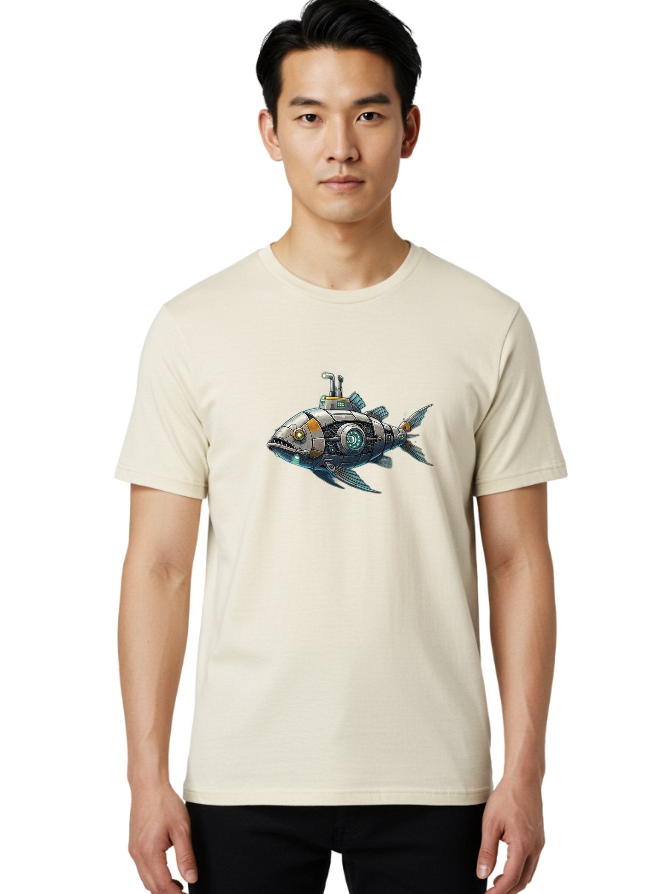 Robo-Fish-2 Men'S Graphic Tee, 100% Cotton, Comfortable Casual Summer Wear, Machine Washable, Vintage Camera, Old Camera, Antique Camera, Black Camera, Classic Photography, Photography Equipment, Nostalgic Device, Film Camera, Camera Art Bal234 23