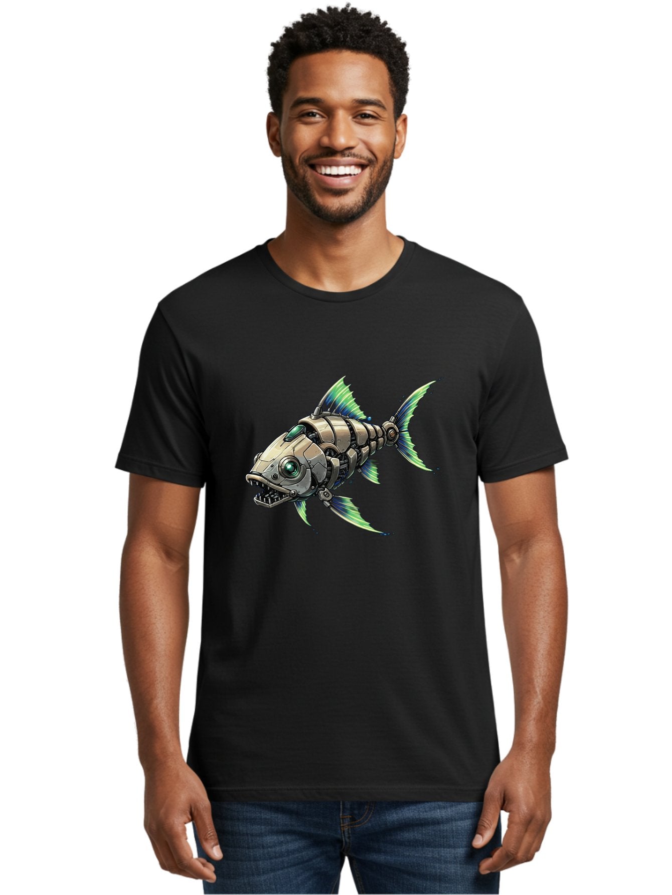 Robo-Fish-3 Men'S Graphic Tee, 100% Cotton, Comfortable Casual Summer Wear, Machine Washable, Vintage Camera, Old Camera, Antique Camera, Black Camera, Classic Photography, Photography Equipment, Nostalgic Device, Film Camera, Camera Art Bal235 19
