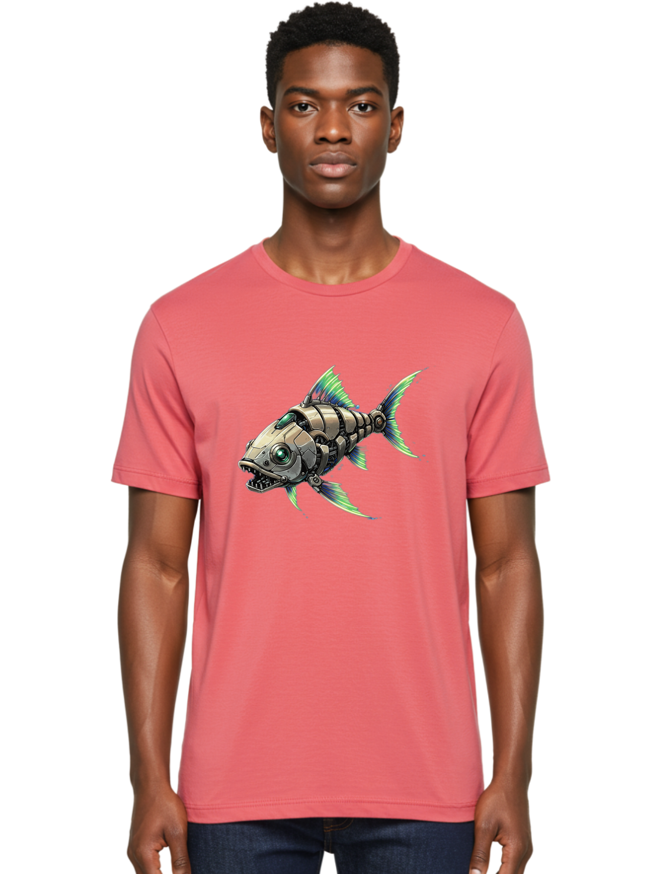 Robo-Fish-3 Men'S Graphic Tee, 100% Cotton, Comfortable Casual Summer Wear, Machine Washable, Vintage Camera, Old Camera, Antique Camera, Black Camera, Classic Photography, Photography Equipment, Nostalgic Device, Film Camera, Camera Art Bal235 25
