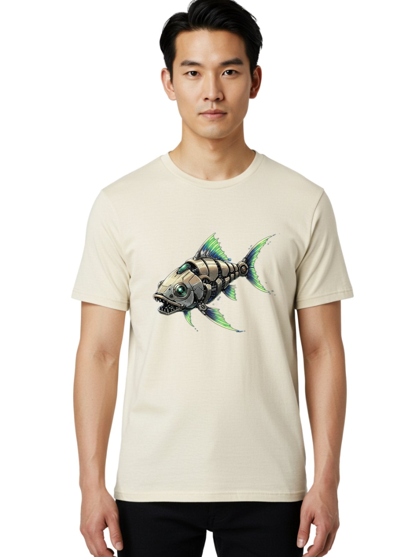 Robo-Fish-3 Men'S Graphic Tee, 100% Cotton, Comfortable Casual Summer Wear, Machine Washable, Vintage Camera, Old Camera, Antique Camera, Black Camera, Classic Photography, Photography Equipment, Nostalgic Device, Film Camera, Camera Art Bal235 22