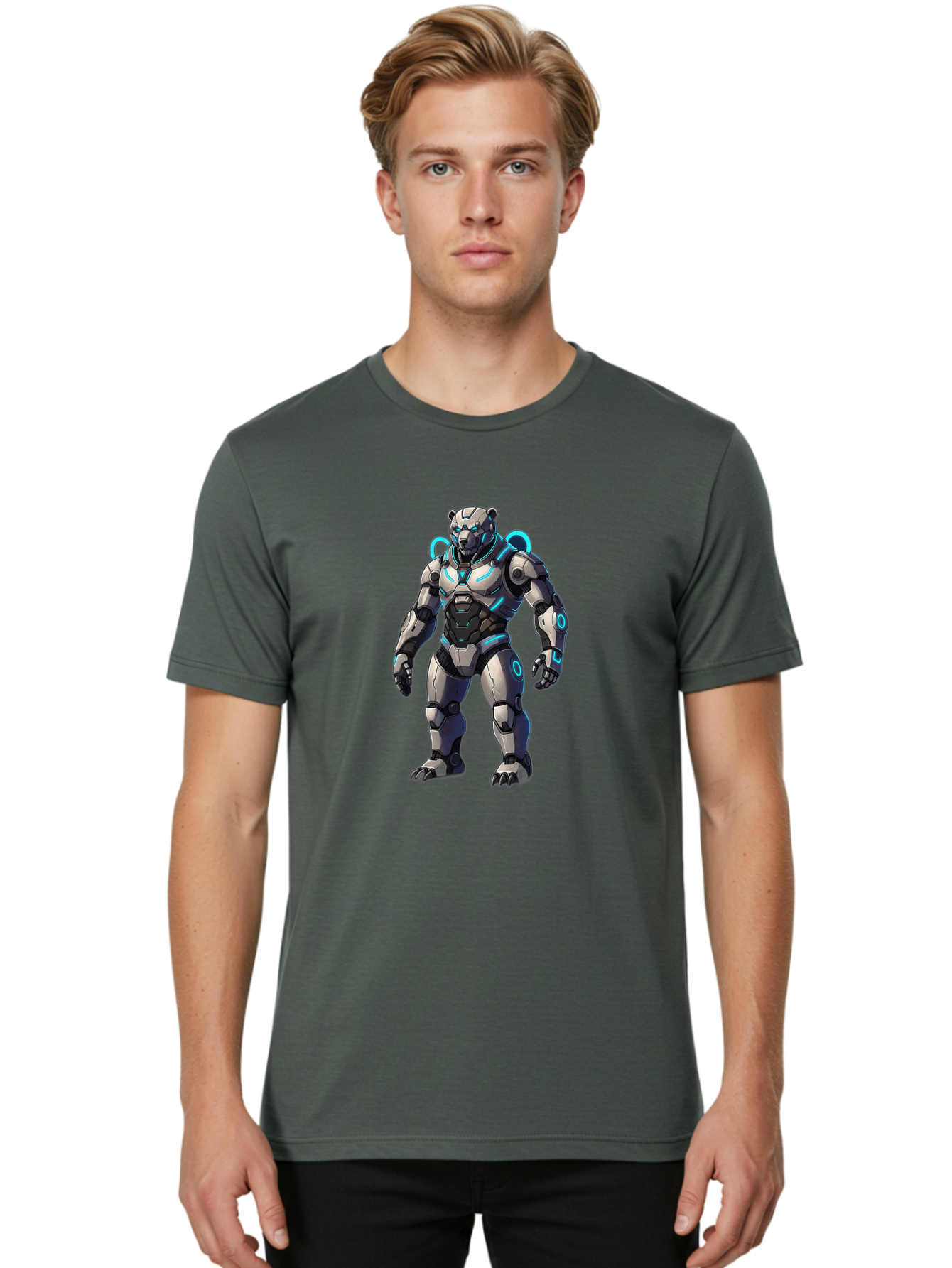 Robot-Bear-1 Men'S Graphic Tee, 100% Cotton, Comfortable Casual Summer Wear, Machine Washable, Vintage Camera, Old Camera, Antique Camera, Black Camera, Classic Photography, Photography Equipment, Nostalgic Device, Film Camera, Camera Art Bal241 20