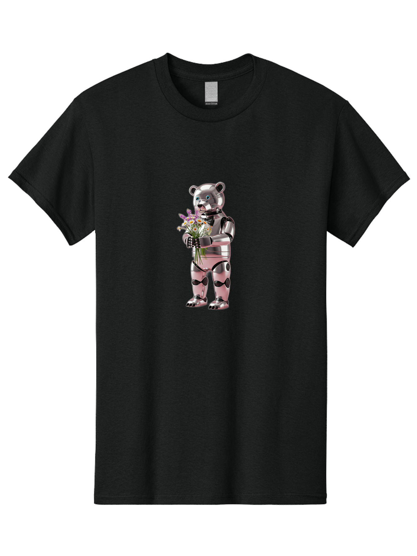 Robot-Bear-With-Flowers Men'S Graphic Tee, 100% Cotton, Comfortable Casual Summer Wear, Machine Washable, Vintage Camera, Old Camera, Antique Camera, Black Camera, Classic Photography, Photography Equipment, Nostalgic Device, Film Camera, Bal242 5