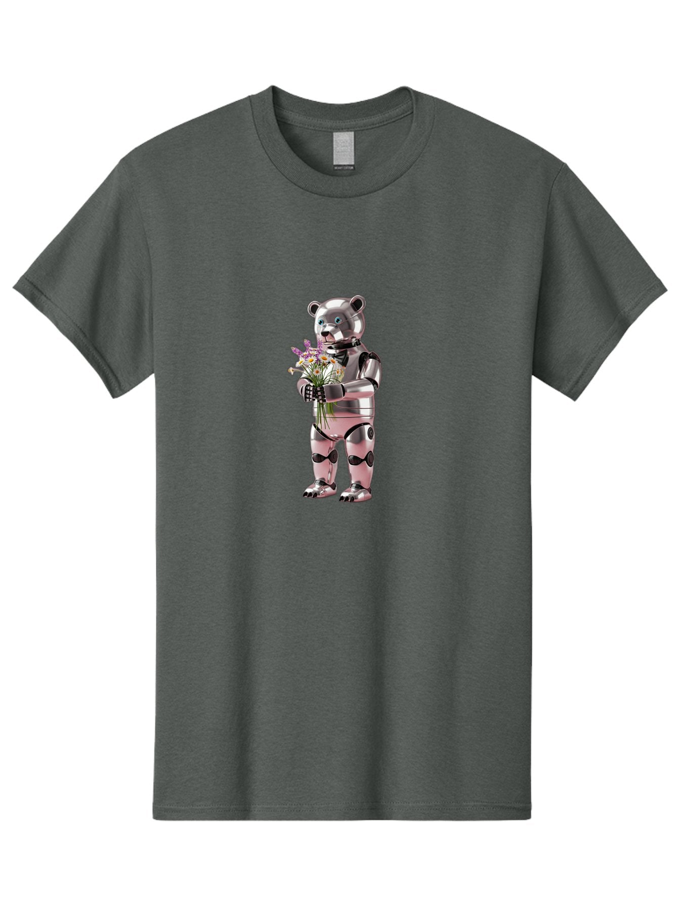 Robot-Bear-With-Flowers Men'S Graphic Tee, 100% Cotton, Comfortable Casual Summer Wear, Machine Washable, Vintage Camera, Old Camera, Antique Camera, Black Camera, Classic Photography, Photography Equipment, Nostalgic Device, Film Camera, Bal242