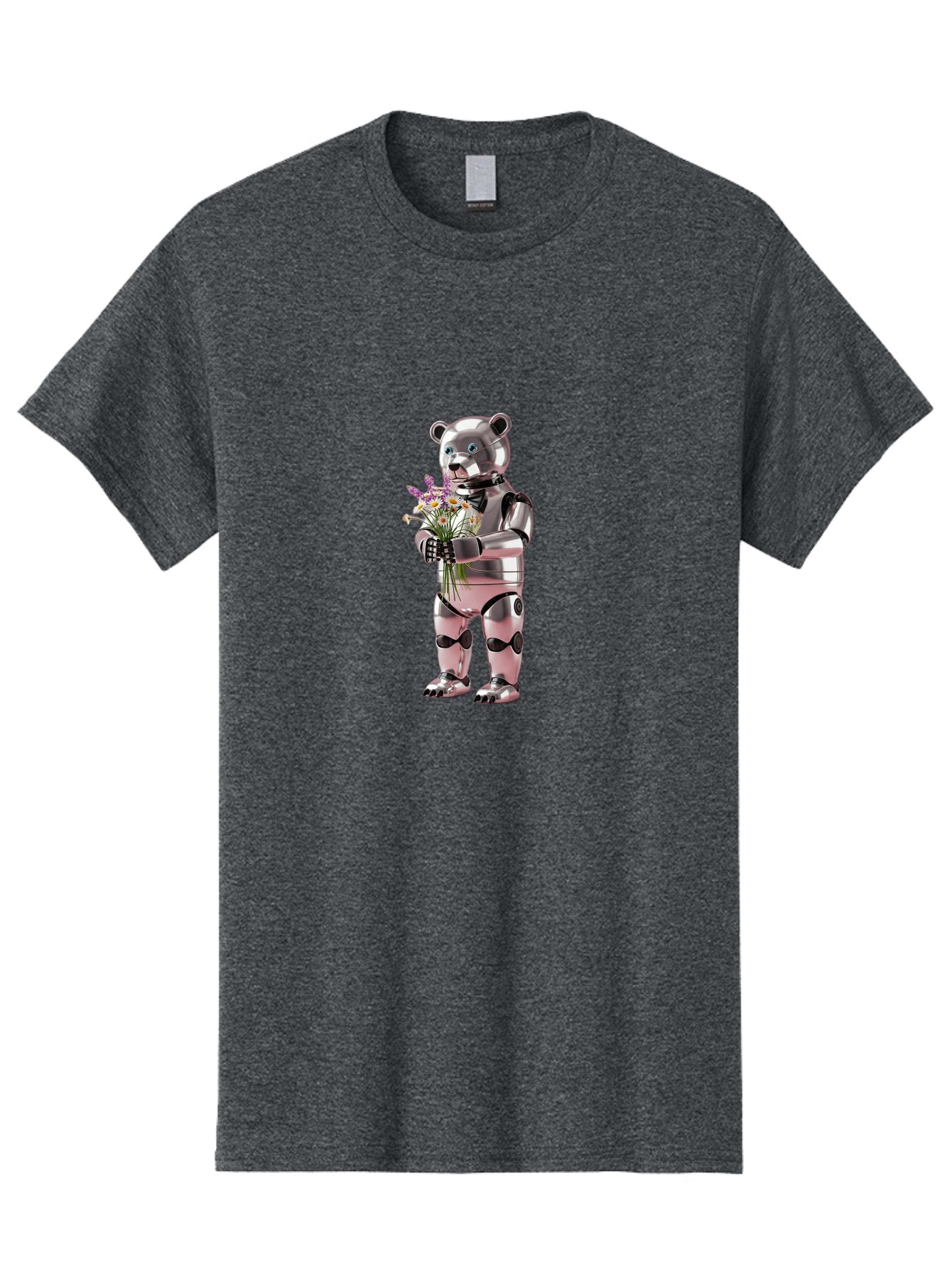 Robot-Bear-With-Flowers Men'S Graphic Tee, 100% Cotton, Comfortable Casual Summer Wear, Machine Washable, Vintage Camera, Old Camera, Antique Camera, Black Camera, Classic Photography, Photography Equipment, Nostalgic Device, Film Camera, Bal242 5