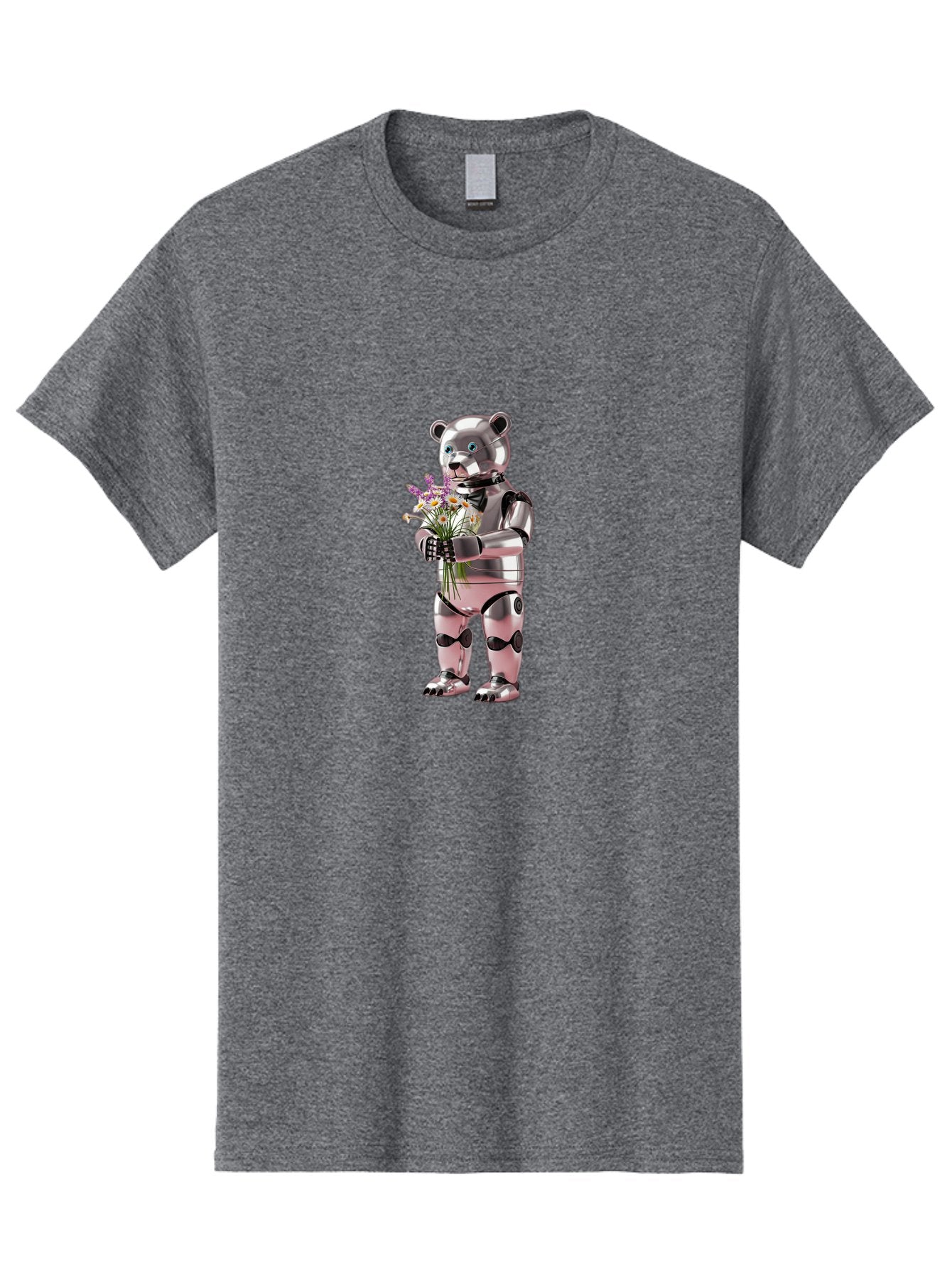 Robot-Bear-With-Flowers Men'S Graphic Tee, 100% Cotton, Comfortable Casual Summer Wear, Machine Washable, Vintage Camera, Old Camera, Antique Camera, Black Camera, Classic Photography, Photography Equipment, Nostalgic Device, Film Camera, Bal242 3