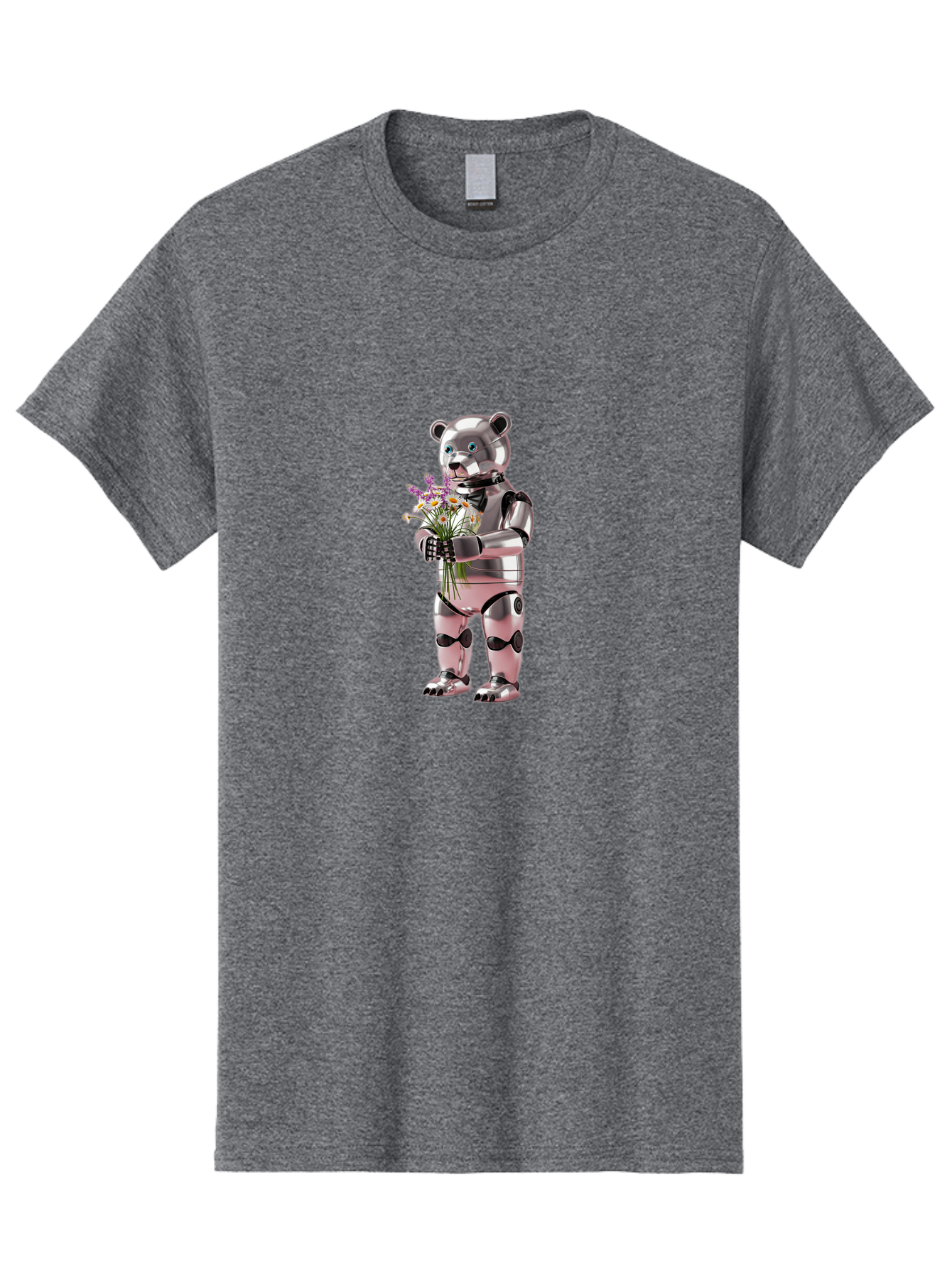 Robot-Bear-With-Flowers Men'S Graphic Tee, 100% Cotton, Comfortable Casual Summer Wear, Machine Washable, Vintage Camera, Old Camera, Antique Camera, Black Camera, Classic Photography, Photography Equipment, Nostalgic Device, Film Camera, Bal242 9