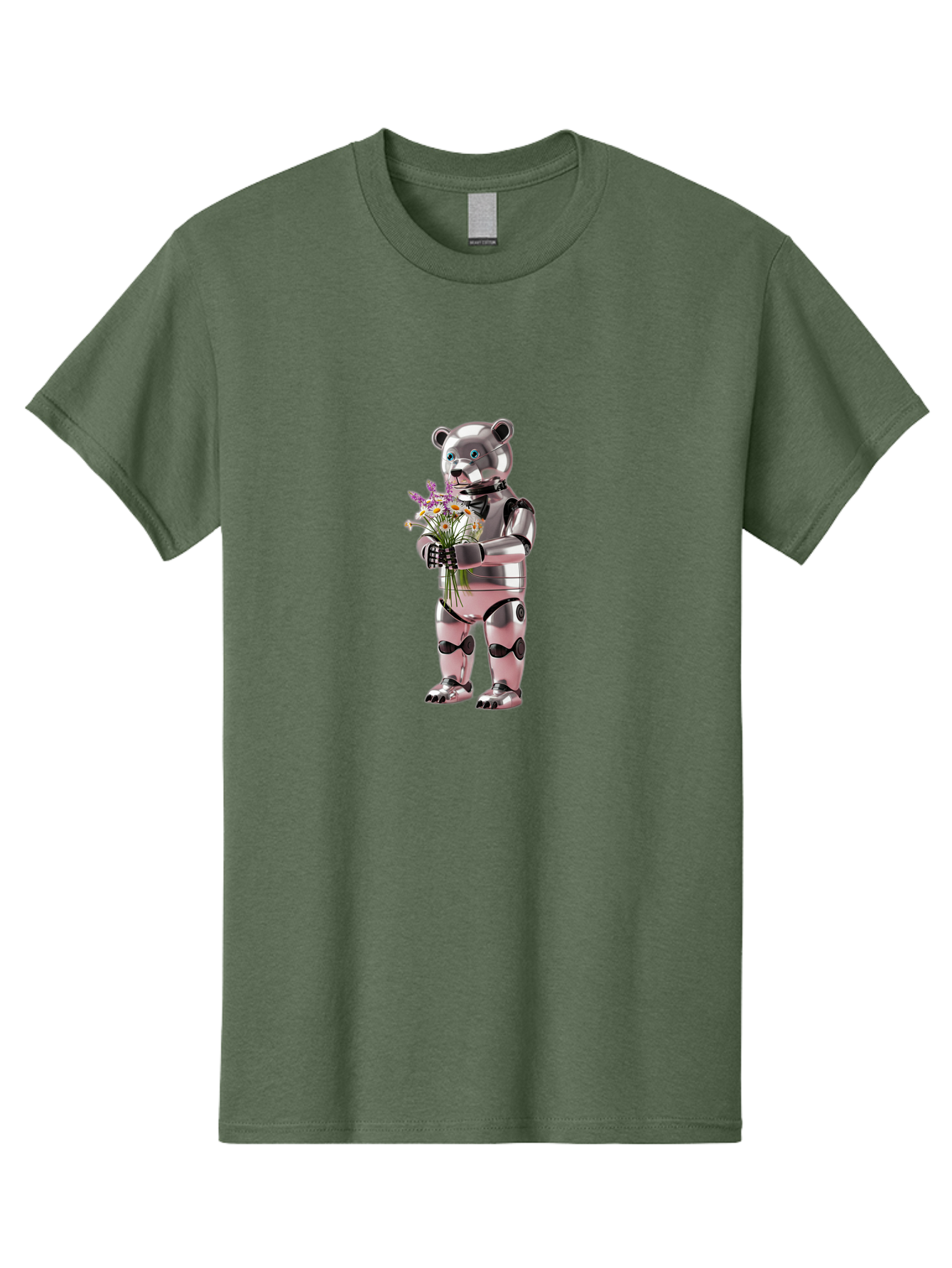 Robot-Bear-With-Flowers Men'S Graphic Tee, 100% Cotton, Comfortable Casual Summer Wear, Machine Washable, Vintage Camera, Old Camera, Antique Camera, Black Camera, Classic Photography, Photography Equipment, Nostalgic Device, Film Camera, Bal242 4