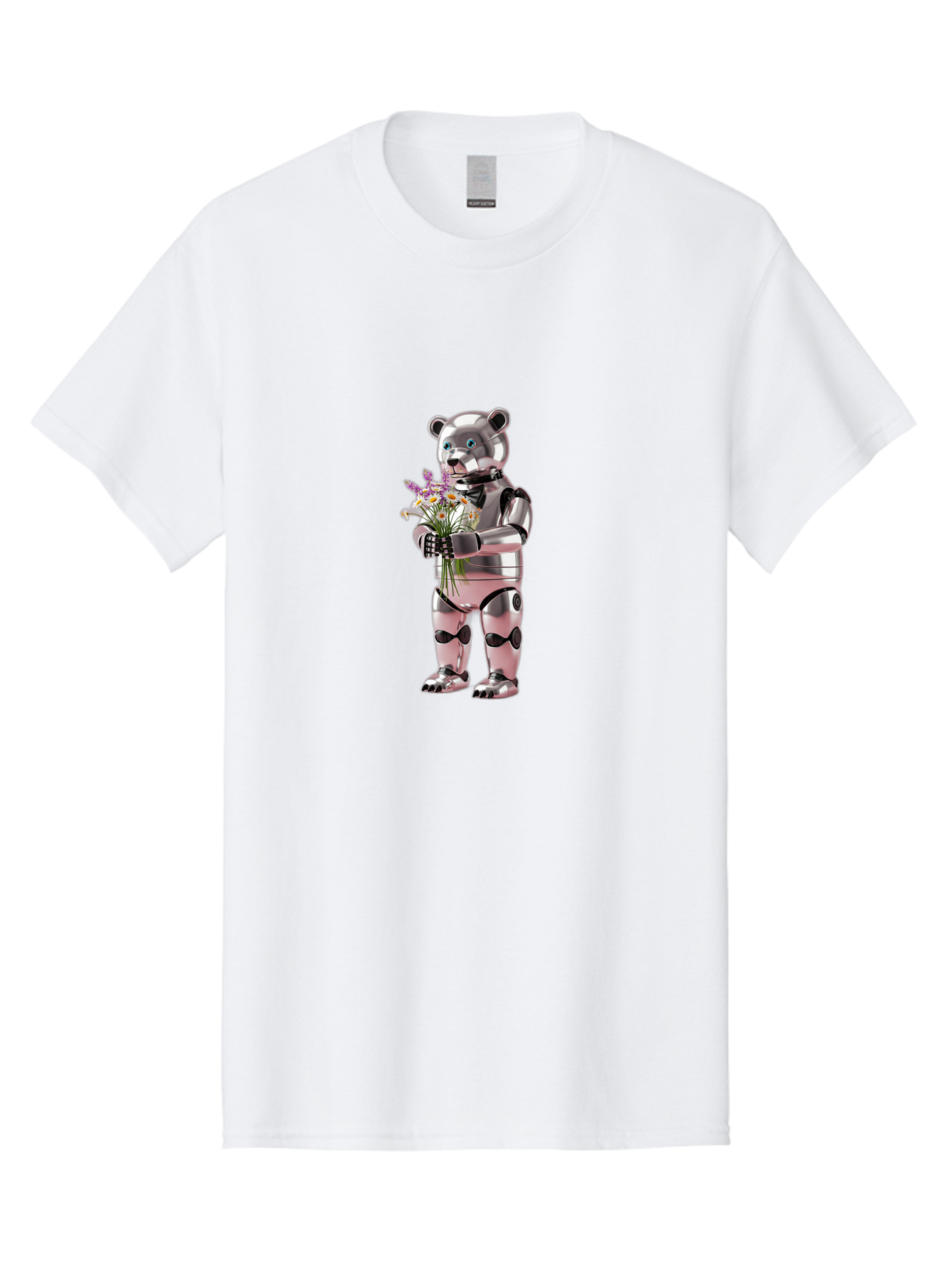 Robot-Bear-With-Flowers Men'S Graphic Tee, 100% Cotton, Comfortable Casual Summer Wear, Machine Washable, Vintage Camera, Old Camera, Antique Camera, Black Camera, Classic Photography, Photography Equipment, Nostalgic Device, Film Camera, Bal242