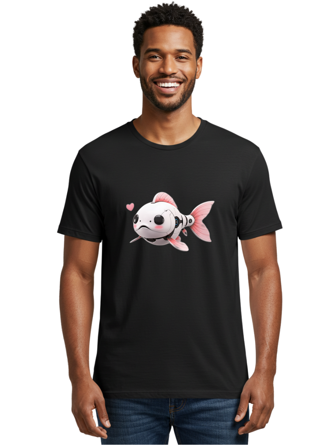 Robot-Fish-1 Men'S Graphic Tee, 100% Cotton, Comfortable Casual Summer Wear, Machine Washable, Vintage Camera, Old Camera, Antique Camera, Black Camera, Classic Photography, Photography Equipment, Nostalgic Device, Film Camera, Camera Art Bal244 17
