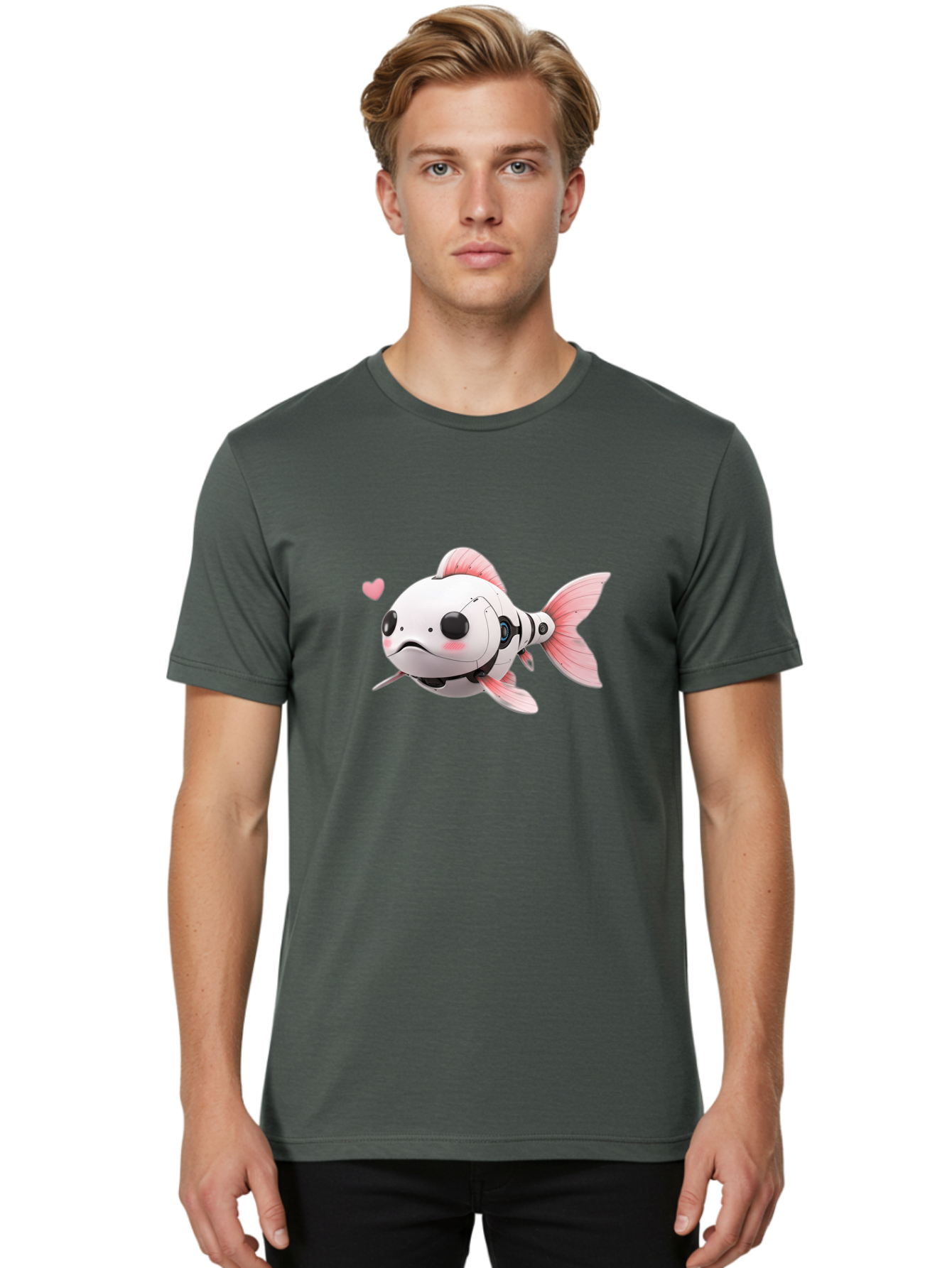 Robot-Fish-1 Men'S Graphic Tee, 100% Cotton, Comfortable Casual Summer Wear, Machine Washable, Vintage Camera, Old Camera, Antique Camera, Black Camera, Classic Photography, Photography Equipment, Nostalgic Device, Film Camera, Camera Art Bal244 23