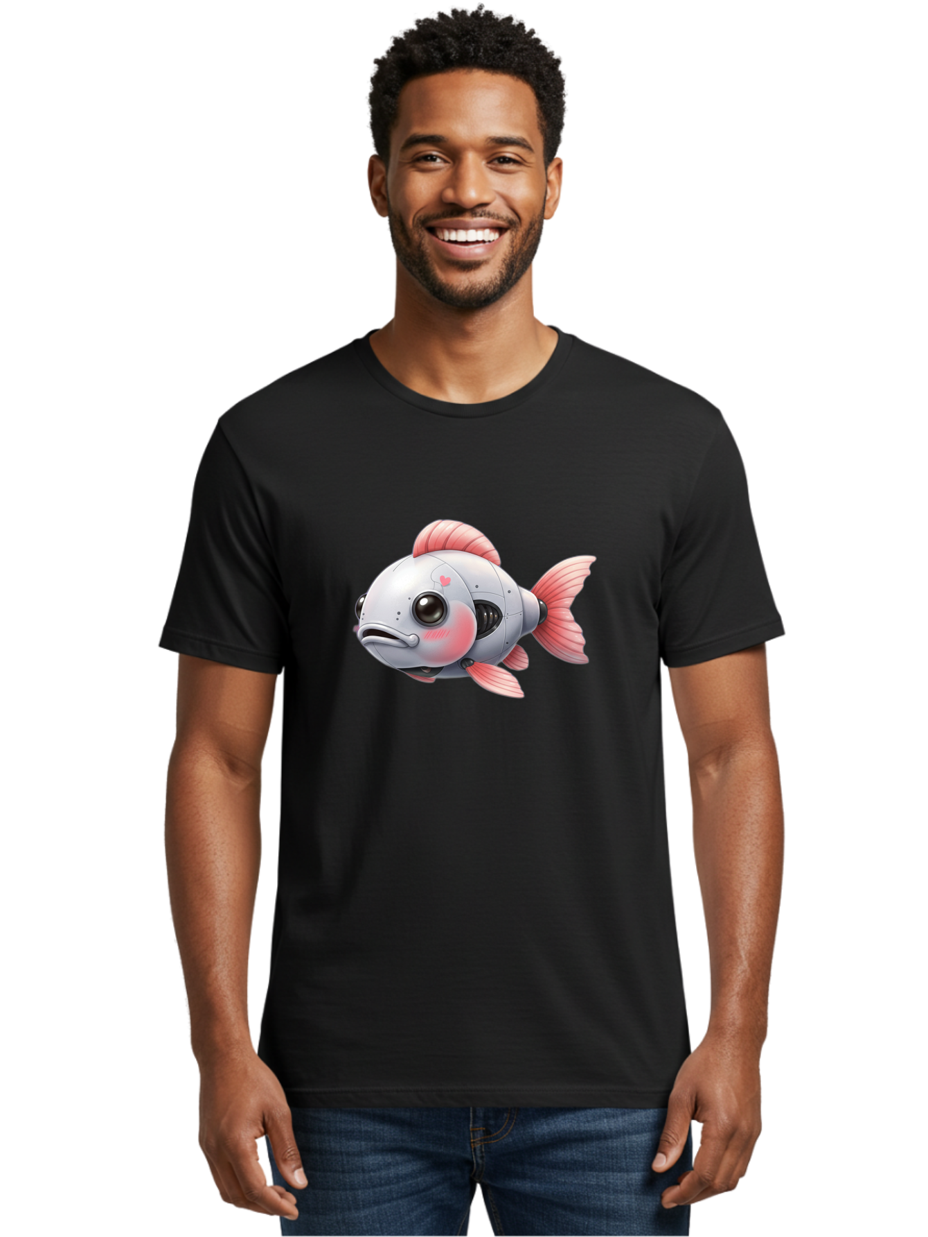 Robot-Fish-2 Men'S Graphic Tee, 100% Cotton, Comfortable Casual Summer Wear, Machine Washable, Vintage Camera, Old Camera, Antique Camera, Black Camera, Classic Photography, Photography Equipment, Nostalgic Device, Film Camera, Camera Art Bal245 25