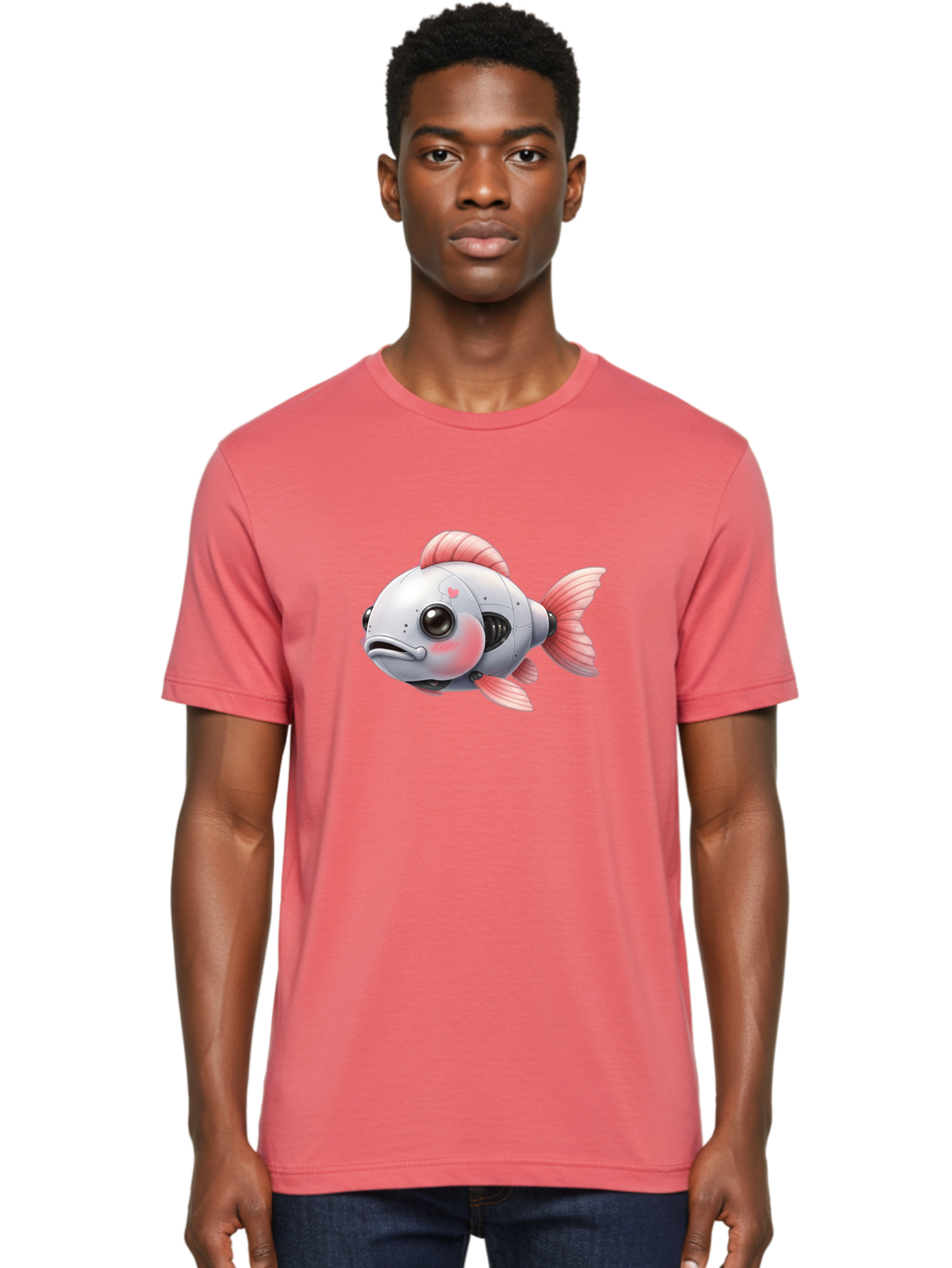 Robot-Fish-2 Men'S Graphic Tee, 100% Cotton, Comfortable Casual Summer Wear, Machine Washable, Vintage Camera, Old Camera, Antique Camera, Black Camera, Classic Photography, Photography Equipment, Nostalgic Device, Film Camera, Camera Art Bal245 16