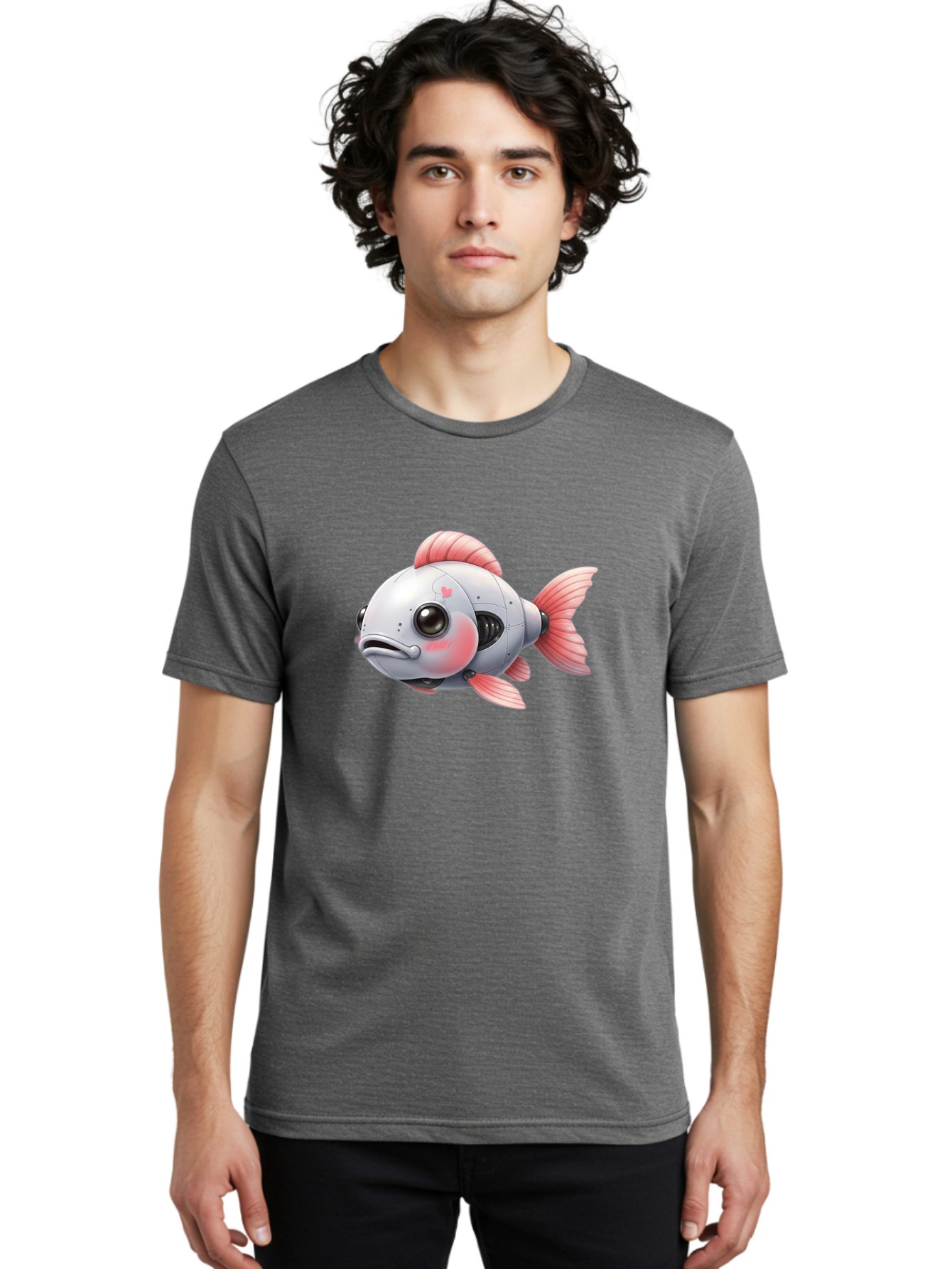 Robot-Fish-2 Men'S Graphic Tee, 100% Cotton, Comfortable Casual Summer Wear, Machine Washable, Vintage Camera, Old Camera, Antique Camera, Black Camera, Classic Photography, Photography Equipment, Nostalgic Device, Film Camera, Camera Art Bal245 28
