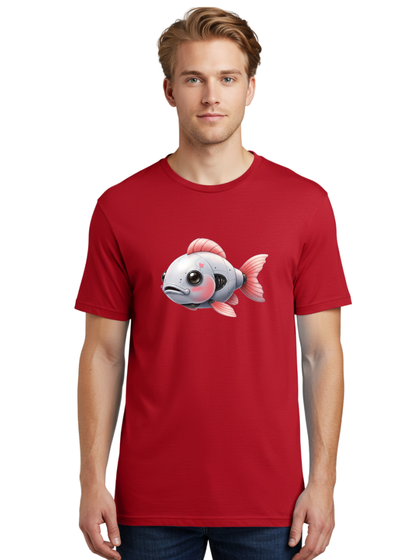 Robot-Fish-2 Men'S Graphic Tee, 100% Cotton, Comfortable Casual Summer Wear, Machine Washable, Vintage Camera, Old Camera, Antique Camera, Black Camera, Classic Photography, Photography Equipment, Nostalgic Device, Film Camera, Camera Art Bal245 18