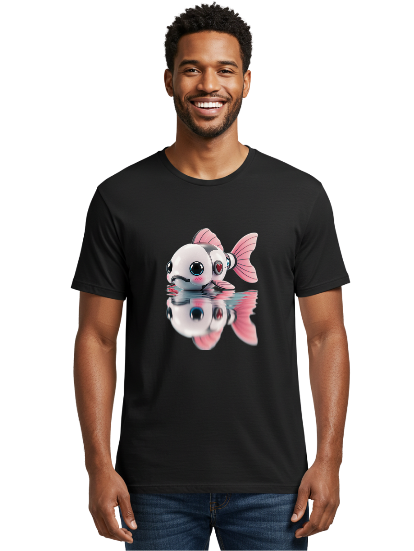 Robot-Fish-3 Men'S Graphic Tee, 100% Cotton, Comfortable Casual Summer Wear, Machine Washable, Vintage Camera, Old Camera, Antique Camera, Black Camera, Classic Photography, Photography Equipment, Nostalgic Device, Film Camera, Camera Art Bal246 30
