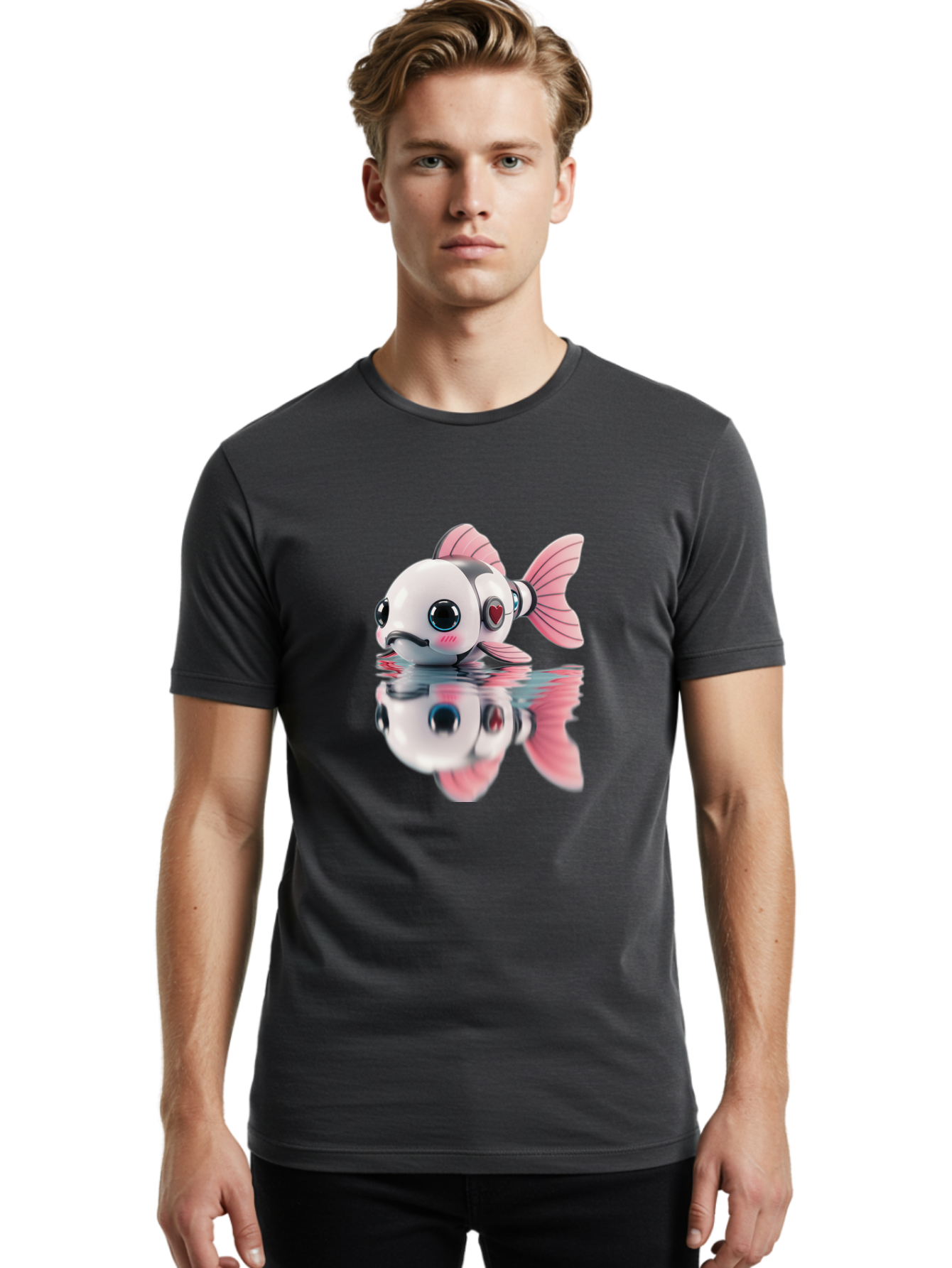 Robot-Fish-3 Men'S Graphic Tee, 100% Cotton, Comfortable Casual Summer Wear, Machine Washable, Vintage Camera, Old Camera, Antique Camera, Black Camera, Classic Photography, Photography Equipment, Nostalgic Device, Film Camera, Camera Art Bal246 23