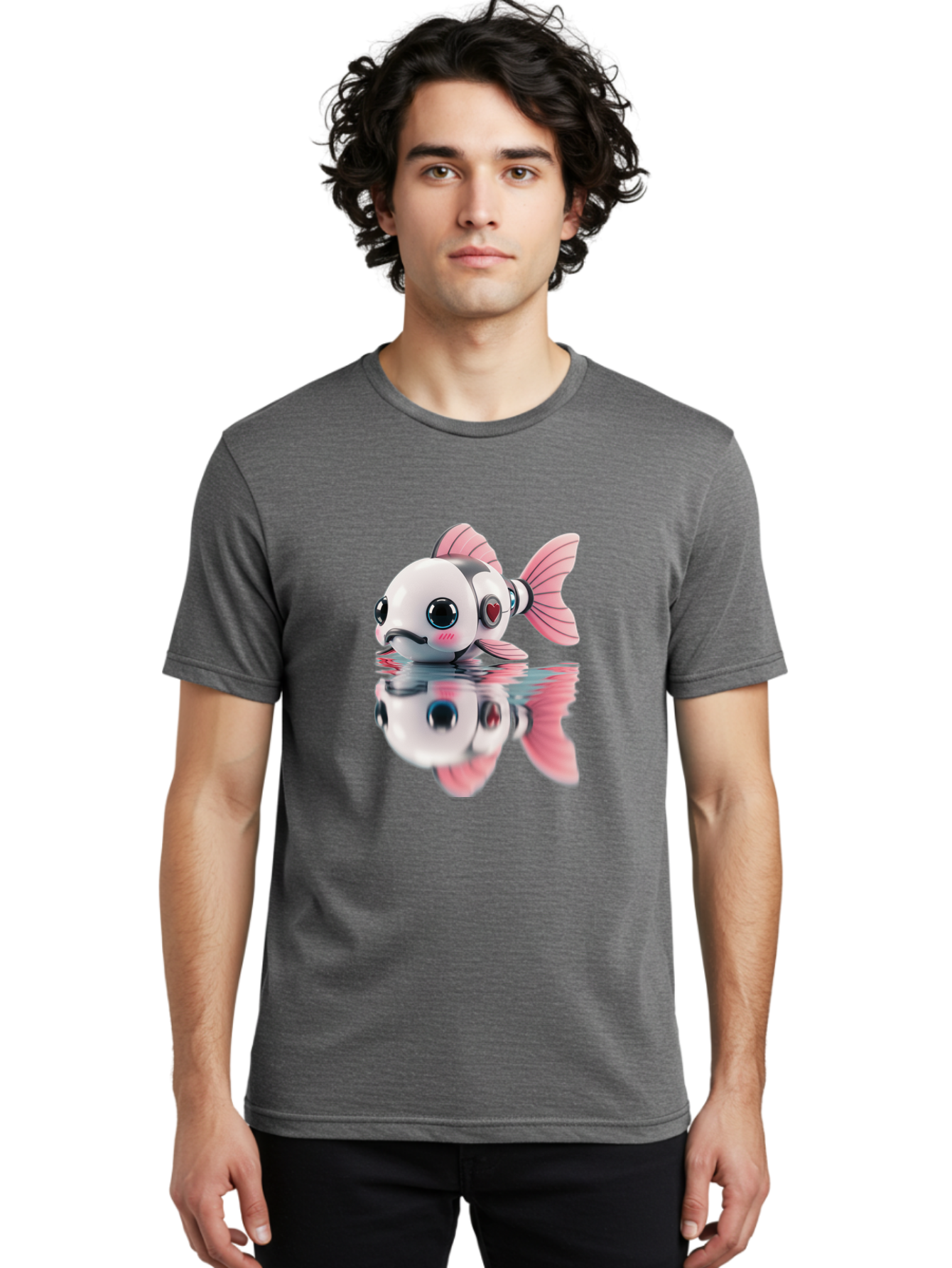 Robot-Fish-3 Men'S Graphic Tee, 100% Cotton, Comfortable Casual Summer Wear, Machine Washable, Vintage Camera, Old Camera, Antique Camera, Black Camera, Classic Photography, Photography Equipment, Nostalgic Device, Film Camera, Camera Art Bal246 27