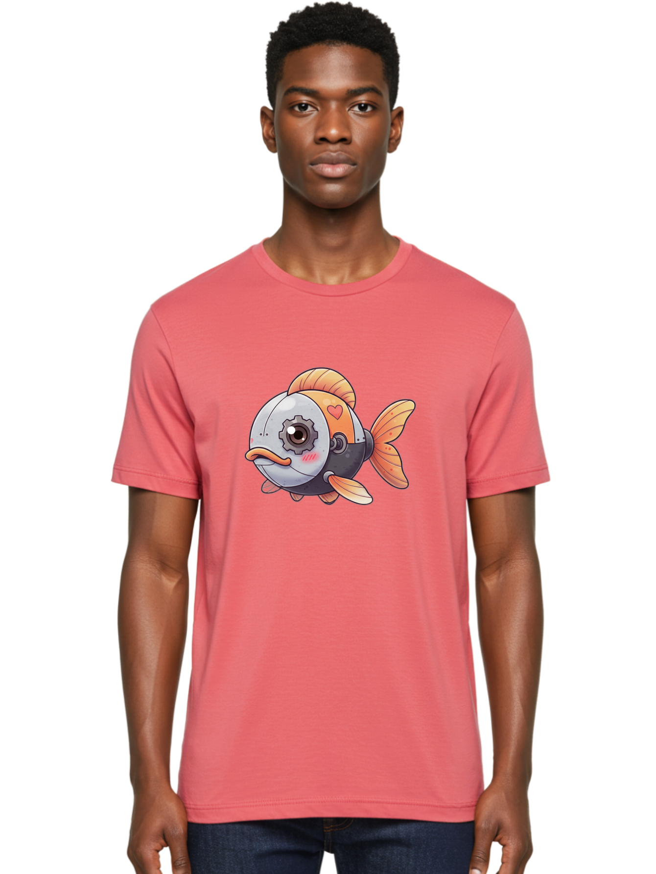 Robot-Fish-4 Men'S Graphic Tee, 100% Cotton, Comfortable Casual Summer Wear, Machine Washable, Vintage Camera, Old Camera, Antique Camera, Black Camera, Classic Photography, Photography Equipment, Nostalgic Device, Film Camera, Camera Art Bal247 21