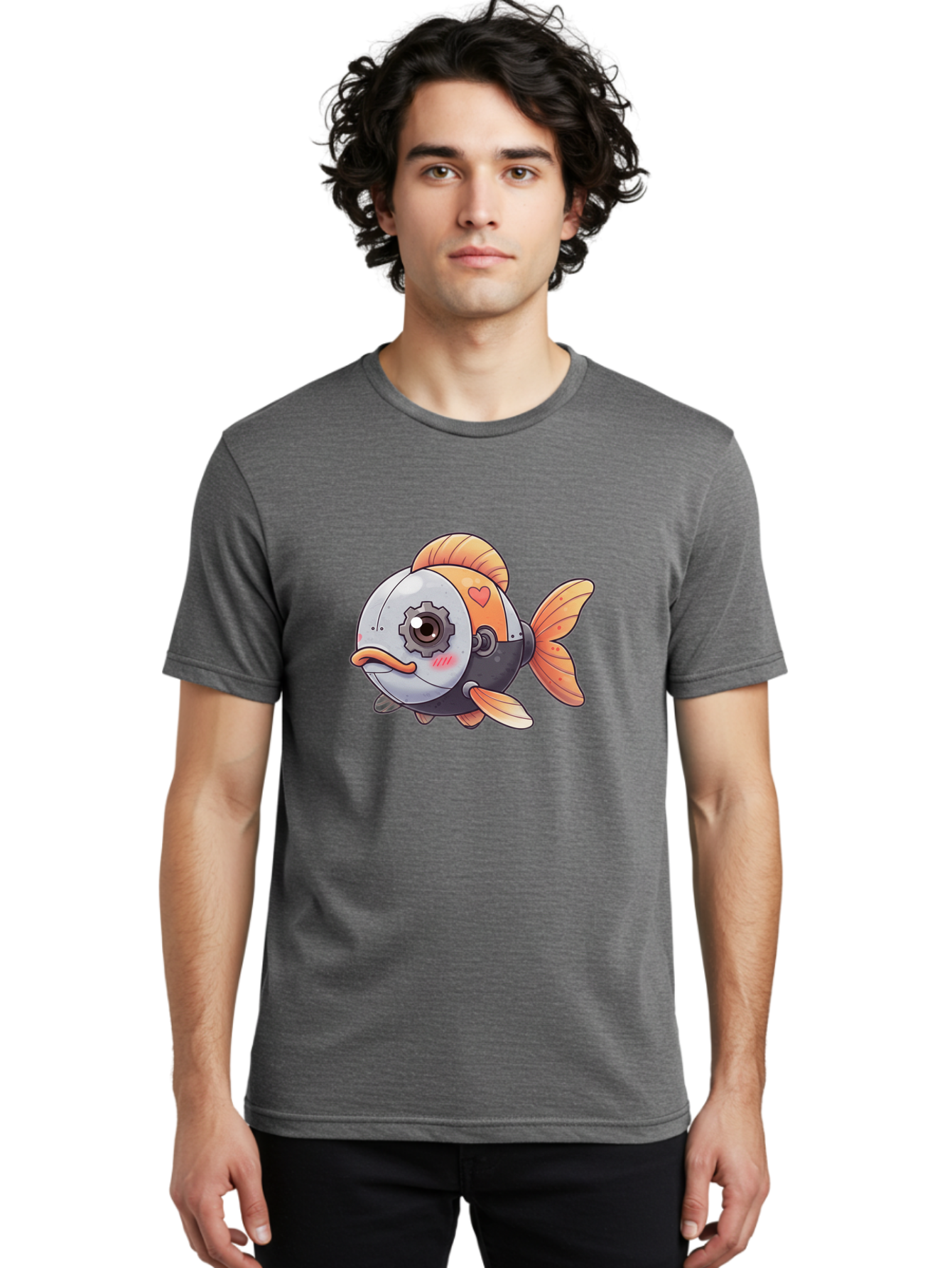 Robot-Fish-4 Men'S Graphic Tee, 100% Cotton, Comfortable Casual Summer Wear, Machine Washable, Vintage Camera, Old Camera, Antique Camera, Black Camera, Classic Photography, Photography Equipment, Nostalgic Device, Film Camera, Camera Art Bal247 23
