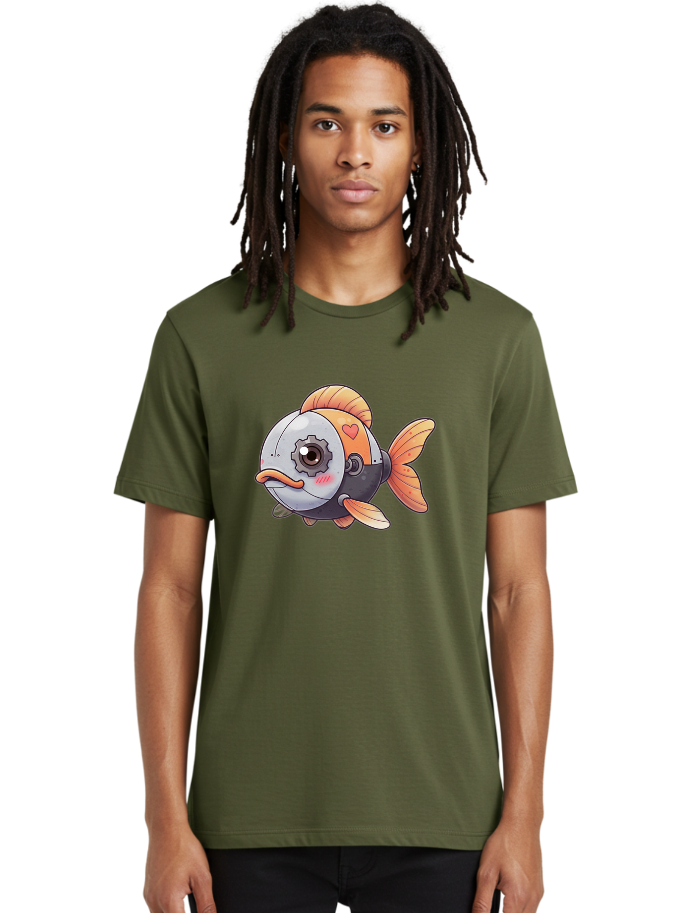 Robot-Fish-4 Men'S Graphic Tee, 100% Cotton, Comfortable Casual Summer Wear, Machine Washable, Vintage Camera, Old Camera, Antique Camera, Black Camera, Classic Photography, Photography Equipment, Nostalgic Device, Film Camera, Camera Art Bal247 19
