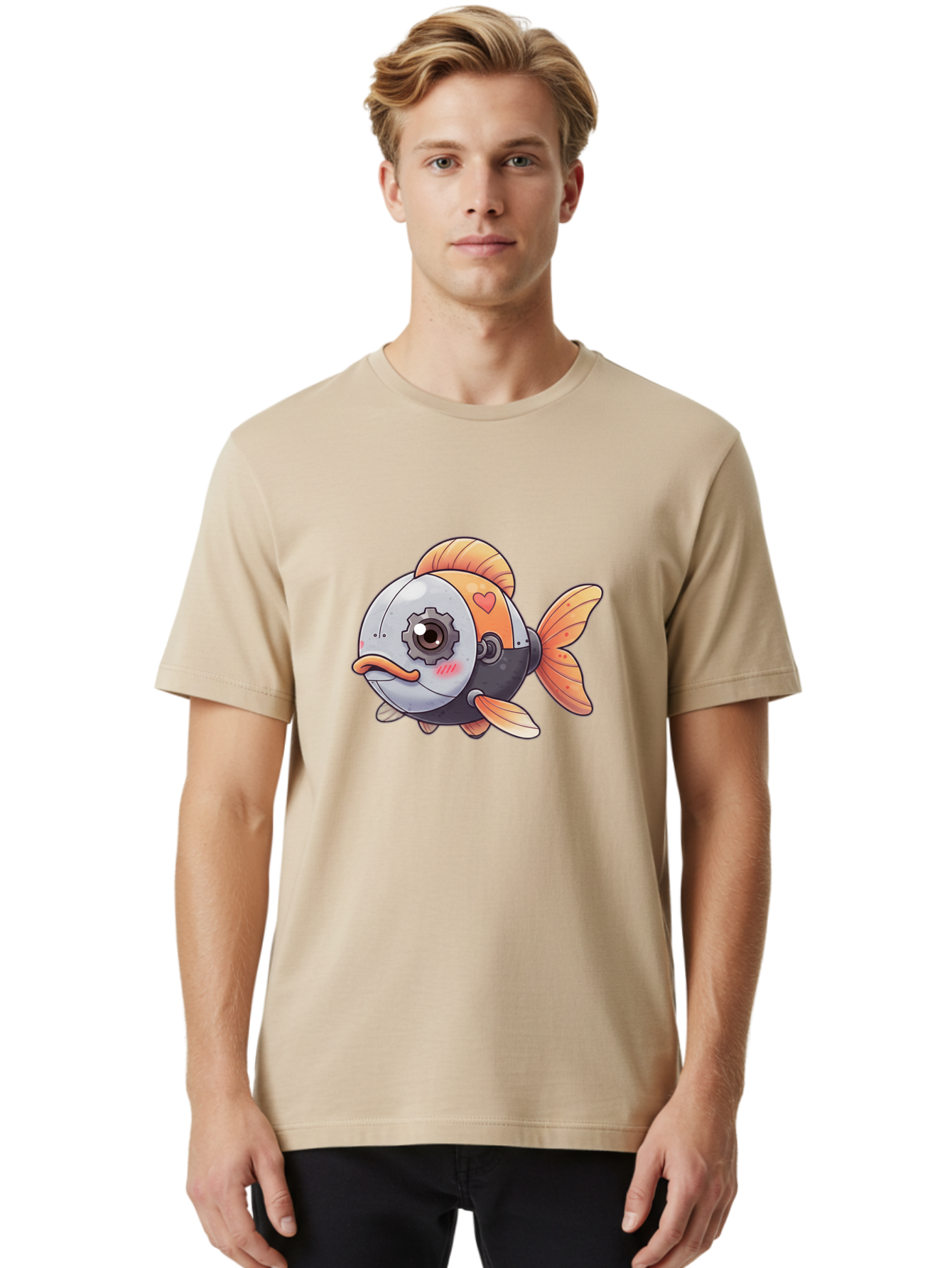 Robot-Fish-4 Men'S Graphic Tee, 100% Cotton, Comfortable Casual Summer Wear, Machine Washable, Vintage Camera, Old Camera, Antique Camera, Black Camera, Classic Photography, Photography Equipment, Nostalgic Device, Film Camera, Camera Art Bal247 20