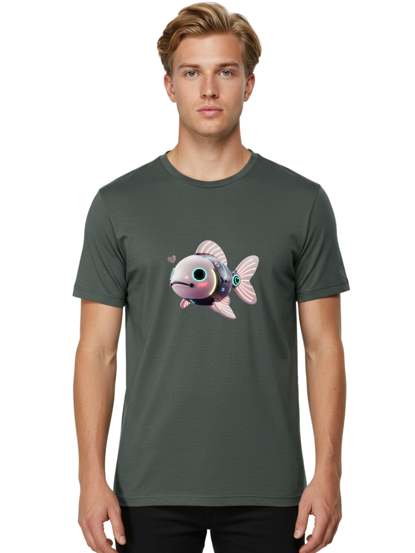 Robot-Fish-5 Men'S Graphic Tee, 100% Cotton, Comfortable Casual Summer Wear, Machine Washable, Vintage Camera, Old Camera, Antique Camera, Black Camera, Classic Photography, Photography Equipment, Nostalgic Device, Film Camera, Camera Art Bal248 16