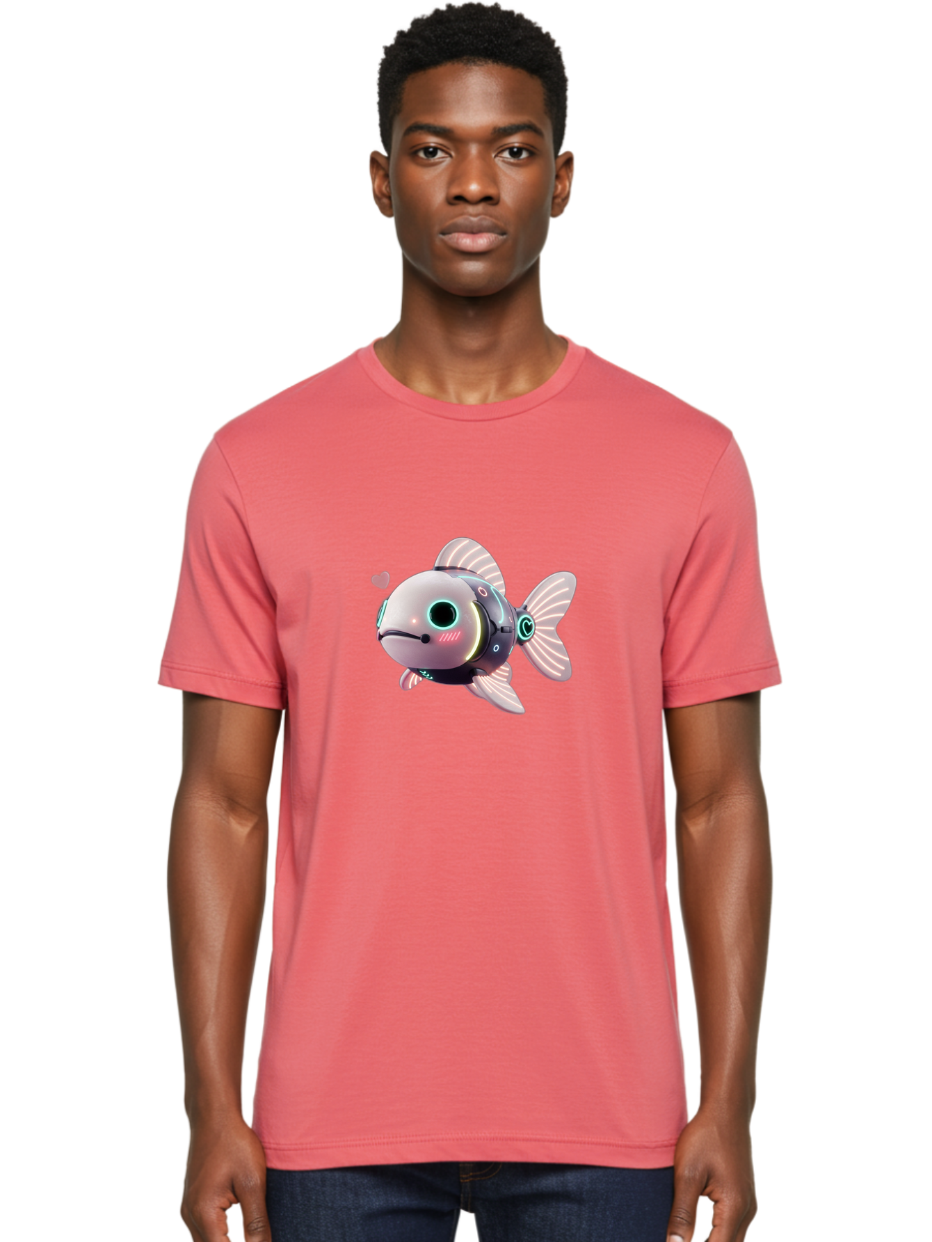 Robot-Fish-5 Men'S Graphic Tee, 100% Cotton, Comfortable Casual Summer Wear, Machine Washable, Vintage Camera, Old Camera, Antique Camera, Black Camera, Classic Photography, Photography Equipment, Nostalgic Device, Film Camera, Camera Art Bal248 29
