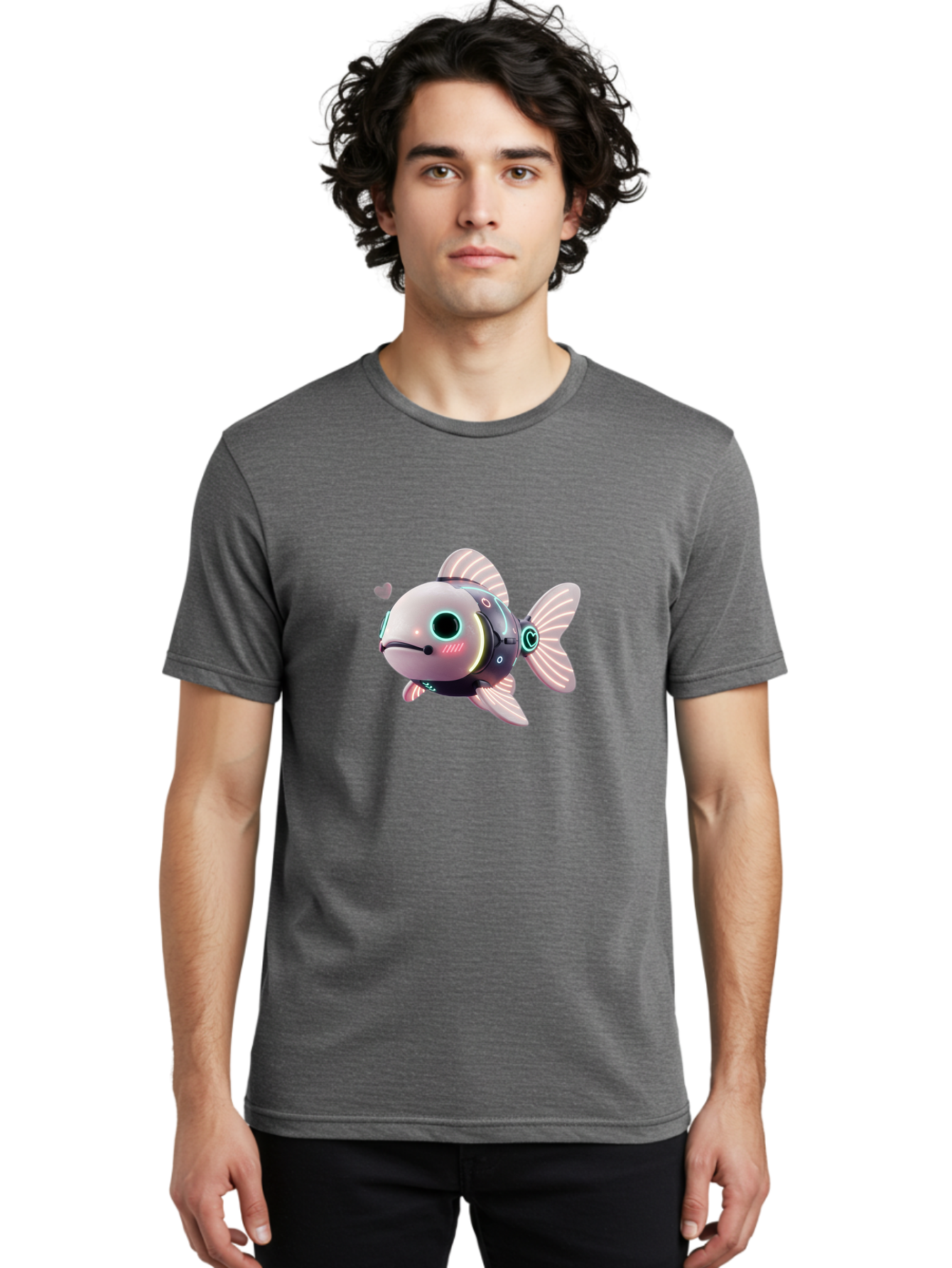Robot-Fish-5 Men'S Graphic Tee, 100% Cotton, Comfortable Casual Summer Wear, Machine Washable, Vintage Camera, Old Camera, Antique Camera, Black Camera, Classic Photography, Photography Equipment, Nostalgic Device, Film Camera, Camera Art Bal248 30