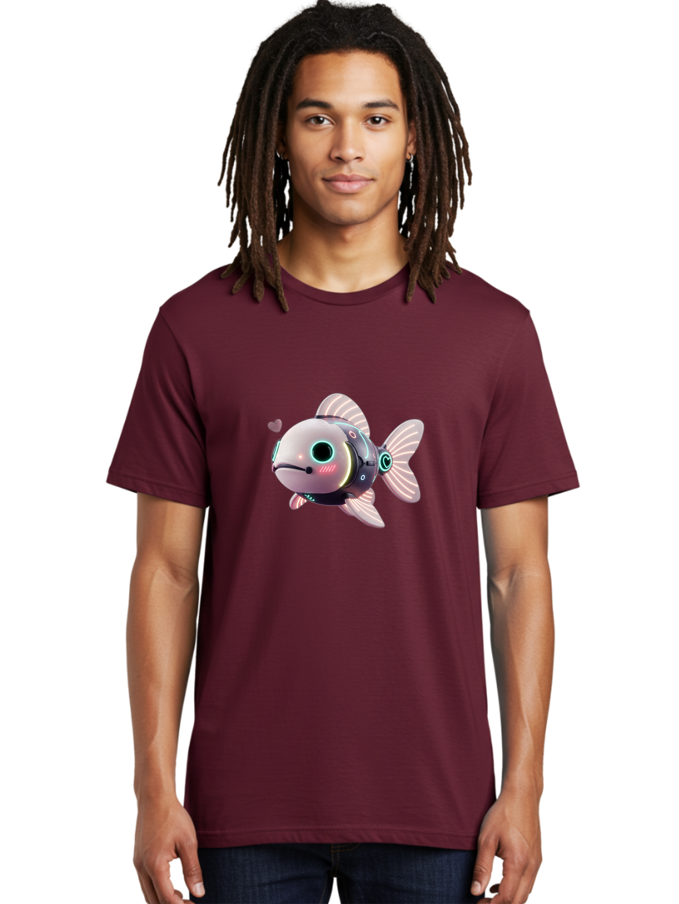 Robot-Fish-5 Men'S Graphic Tee, 100% Cotton, Comfortable Casual Summer Wear, Machine Washable, Vintage Camera, Old Camera, Antique Camera, Black Camera, Classic Photography, Photography Equipment, Nostalgic Device, Film Camera, Camera Art Bal248 25