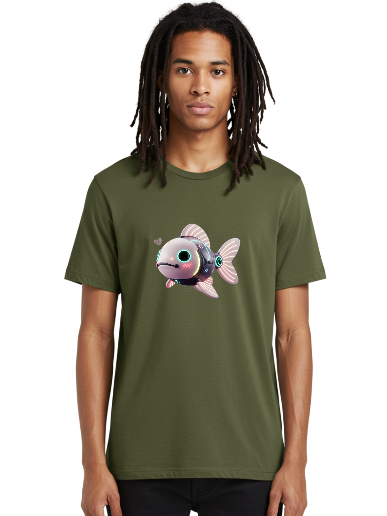 Robot-Fish-5 Men'S Graphic Tee, 100% Cotton, Comfortable Casual Summer Wear, Machine Washable, Vintage Camera, Old Camera, Antique Camera, Black Camera, Classic Photography, Photography Equipment, Nostalgic Device, Film Camera, Camera Art Bal248 20