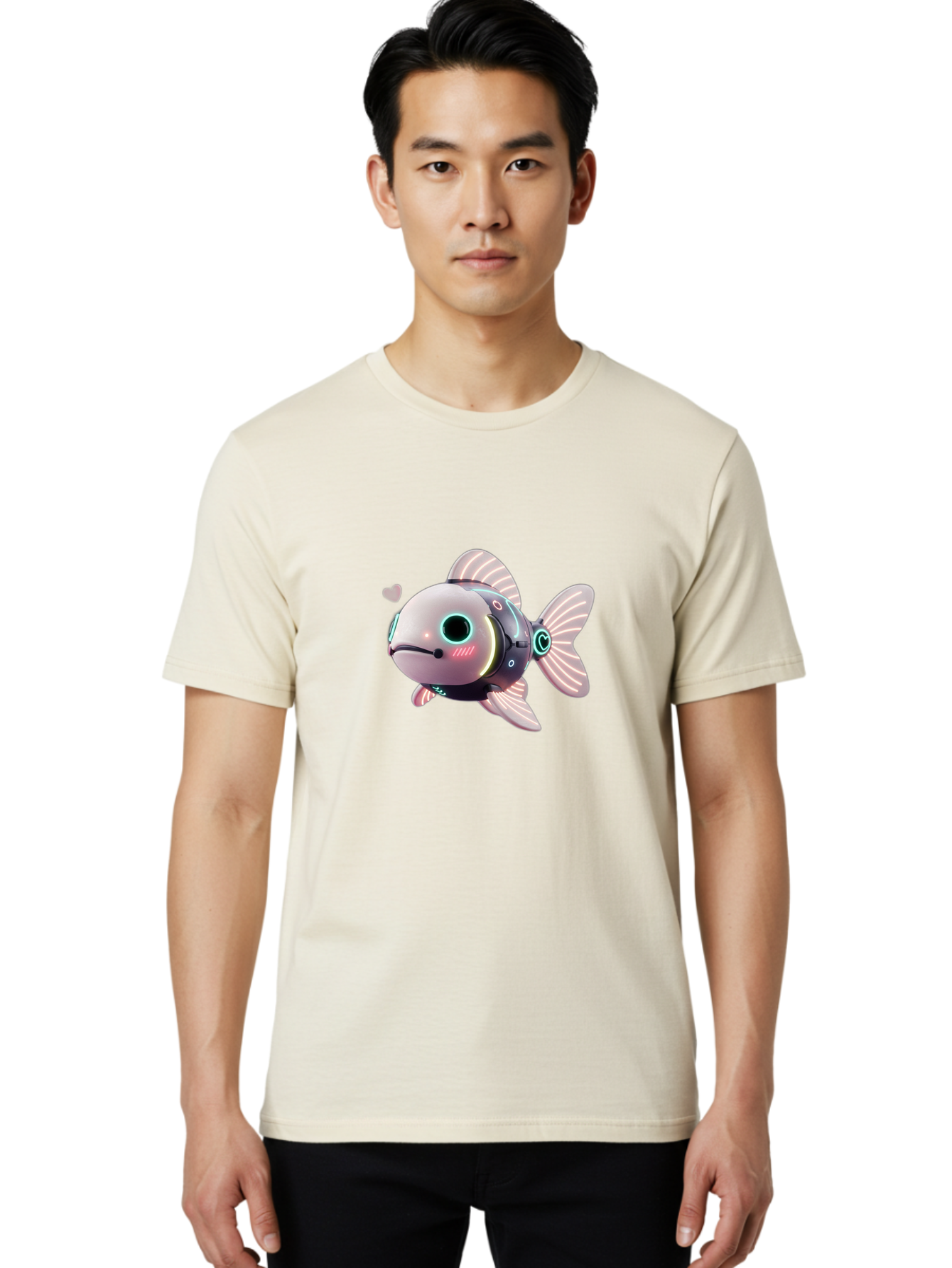 Robot-Fish-5 Men'S Graphic Tee, 100% Cotton, Comfortable Casual Summer Wear, Machine Washable, Vintage Camera, Old Camera, Antique Camera, Black Camera, Classic Photography, Photography Equipment, Nostalgic Device, Film Camera, Camera Art Bal248 17