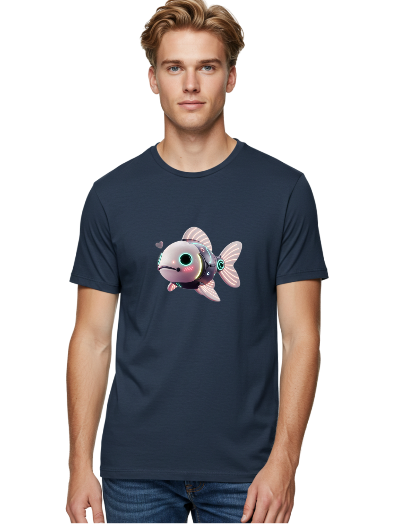 Robot-Fish-5 Men'S Graphic Tee, 100% Cotton, Comfortable Casual Summer Wear, Machine Washable, Vintage Camera, Old Camera, Antique Camera, Black Camera, Classic Photography, Photography Equipment, Nostalgic Device, Film Camera, Camera Art Bal248 23