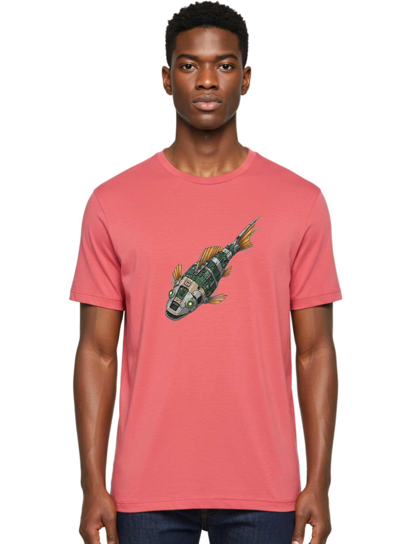 Robot-Fish-6 Men'S Graphic Tee, 100% Cotton, Comfortable Casual Summer Wear, Machine Washable, Vintage Camera, Old Camera, Antique Camera, Black Camera, Classic Photography, Photography Equipment, Nostalgic Device, Film Camera, Camera Art Bal249 20