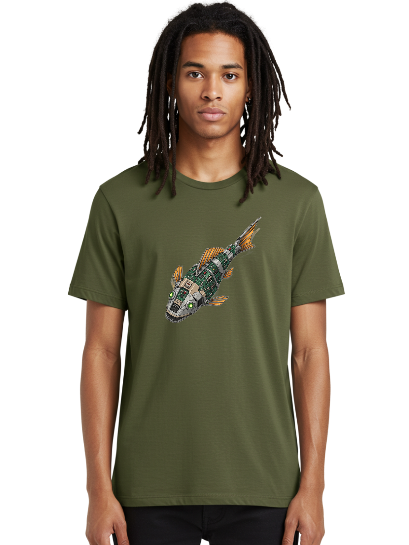 Robot-Fish-6 Men'S Graphic Tee, 100% Cotton, Comfortable Casual Summer Wear, Machine Washable, Vintage Camera, Old Camera, Antique Camera, Black Camera, Classic Photography, Photography Equipment, Nostalgic Device, Film Camera, Camera Art Bal249 21