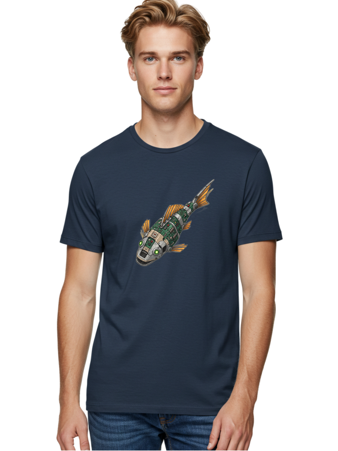 Robot-Fish-6 Men'S Graphic Tee, 100% Cotton, Comfortable Casual Summer Wear, Machine Washable, Vintage Camera, Old Camera, Antique Camera, Black Camera, Classic Photography, Photography Equipment, Nostalgic Device, Film Camera, Camera Art Bal249 28
