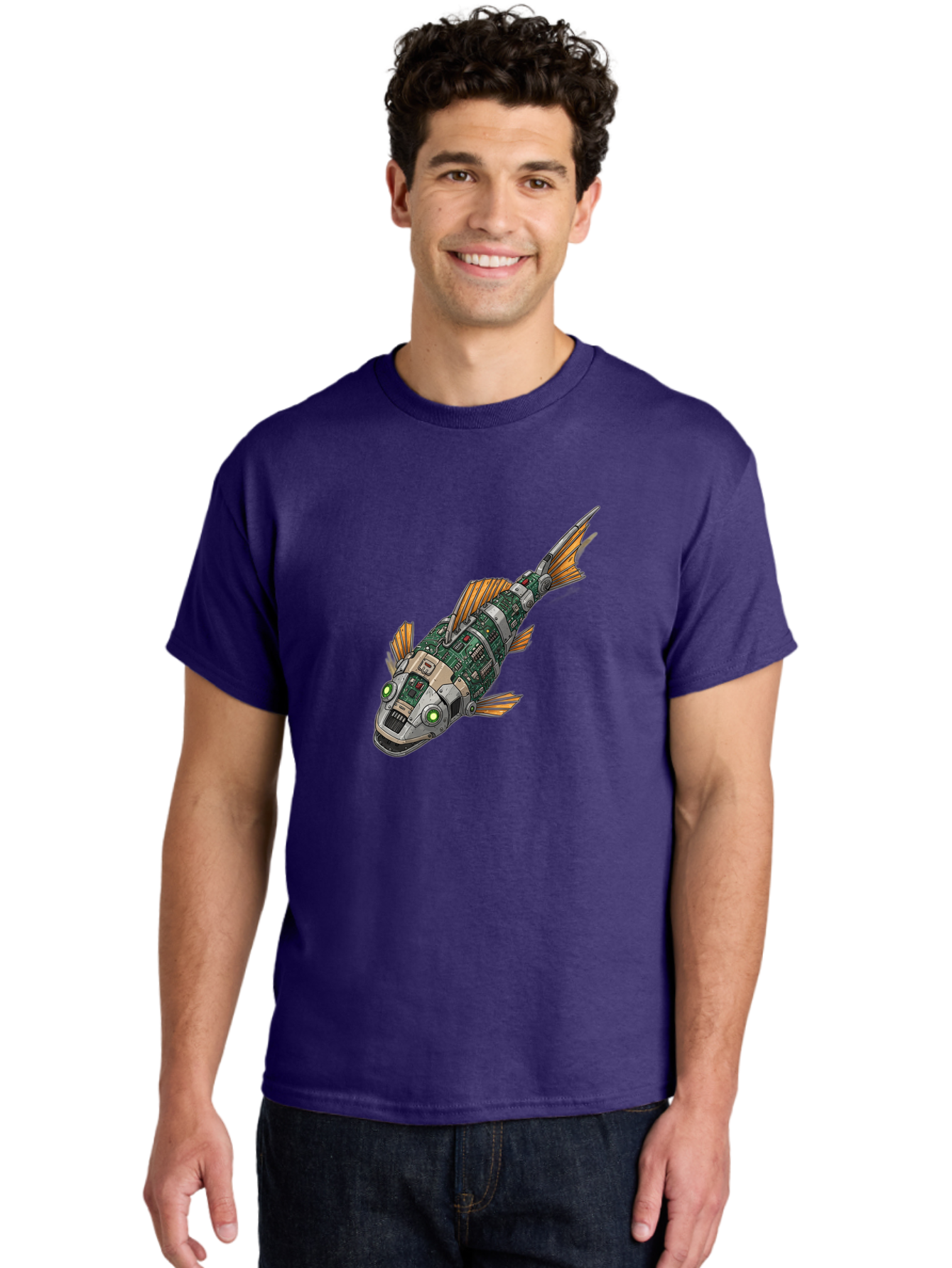 Robot-Fish-6 Men'S Graphic Tee, 100% Cotton, Comfortable Casual Summer Wear, Machine Washable, Vintage Camera, Old Camera, Antique Camera, Black Camera, Classic Photography, Photography Equipment, Nostalgic Device, Film Camera, Camera Art Bal249 24