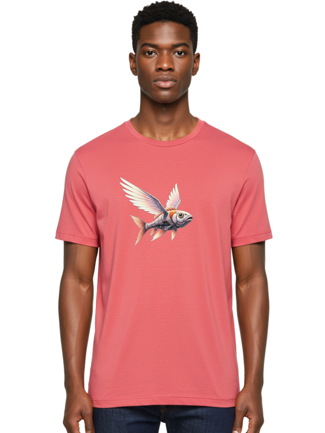 Robot-Fish-Flying Men'S Graphic Tee, 100% Cotton, Comfortable Casual Summer Wear, Machine Washable, Vintage Camera, Old Camera, Antique Camera, Black Camera, Classic Photography, Photography Equipment, Nostalgic Device, Film Camera, Camera Art Bal250 27