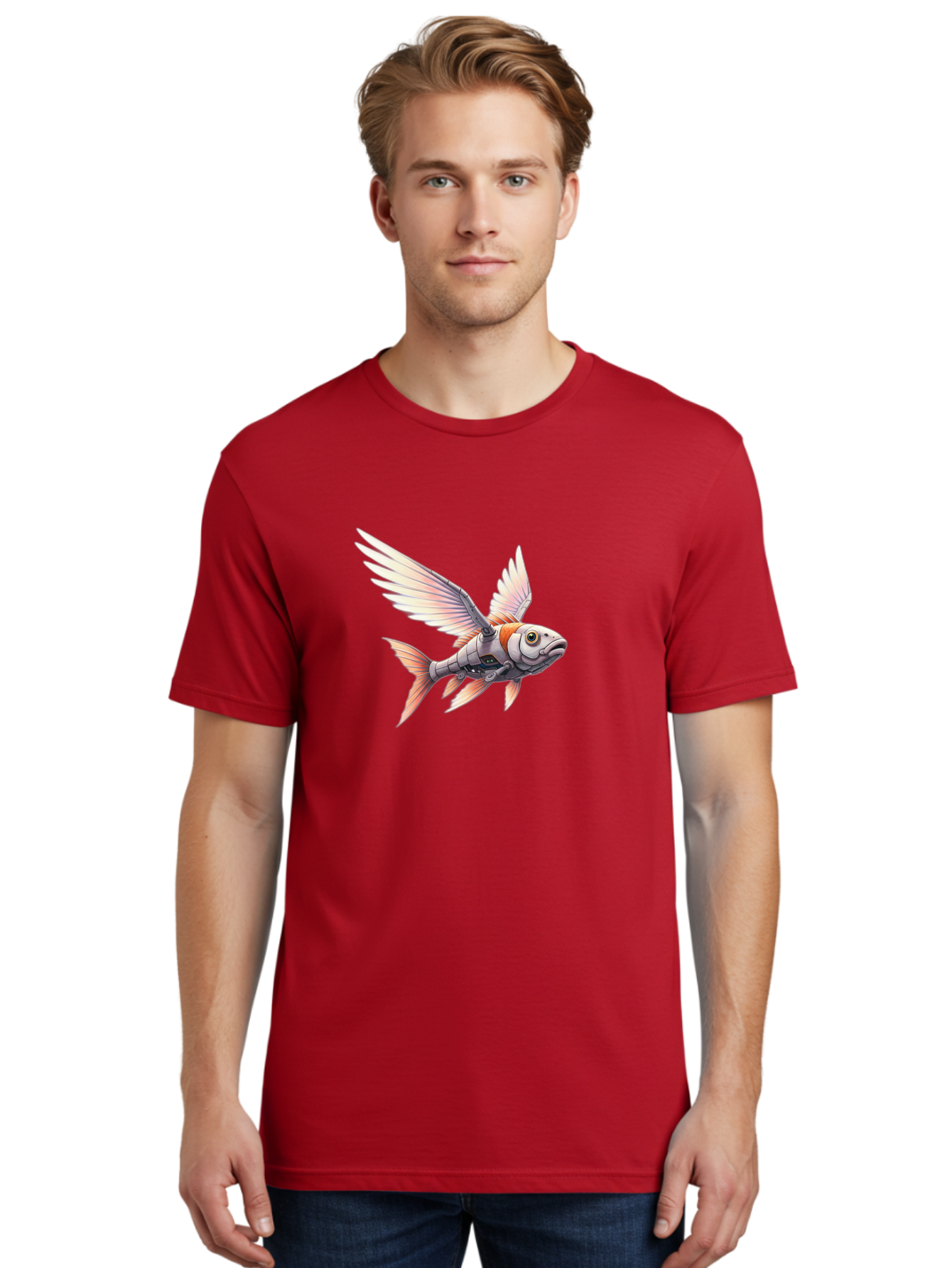 Robot-Fish-Flying Men'S Graphic Tee, 100% Cotton, Comfortable Casual Summer Wear, Machine Washable, Vintage Camera, Old Camera, Antique Camera, Black Camera, Classic Photography, Photography Equipment, Nostalgic Device, Film Camera, Camera Art Bal250 20