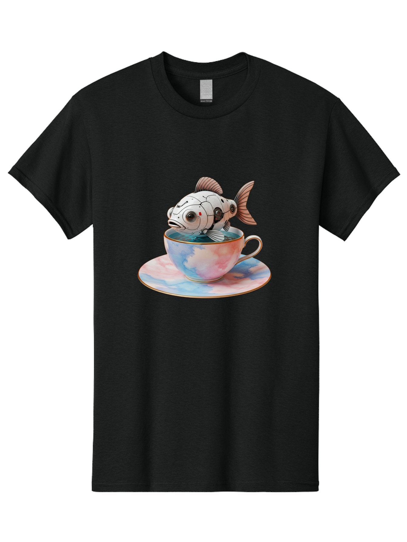 Robot-Fish-In-Tea-Cup Men'S Graphic Tee, 100% Cotton, Comfortable Casual Summer Wear, Machine Washable, Vintage Camera, Old Camera, Antique Camera, Black Camera, Classic Photography, Photography Equipment, Nostalgic Device, Film Camera, Bal251 8