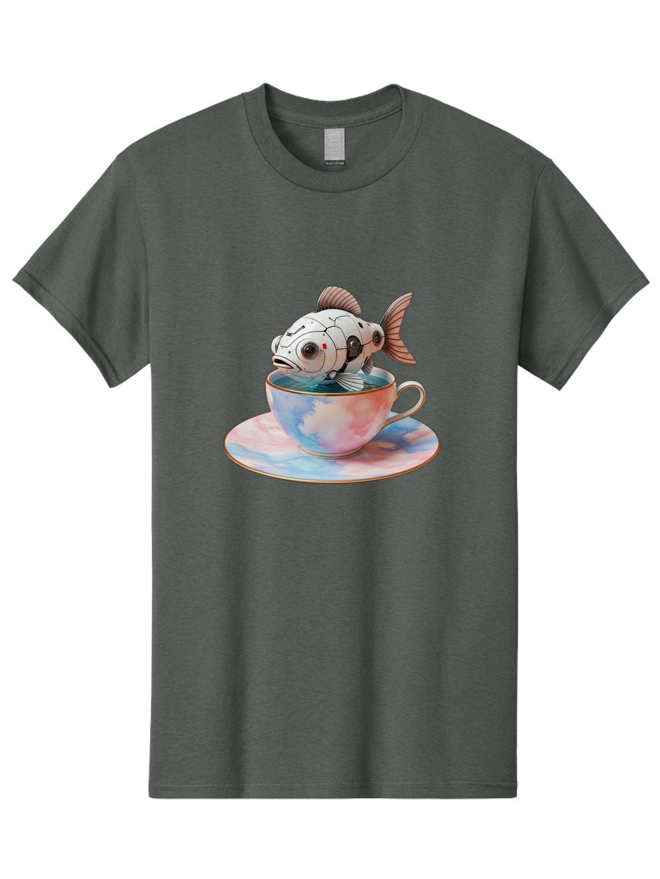 Robot-Fish-In-Tea-Cup Men'S Graphic Tee, 100% Cotton, Comfortable Casual Summer Wear, Machine Washable, Vintage Camera, Old Camera, Antique Camera, Black Camera, Classic Photography, Photography Equipment, Nostalgic Device, Film Camera, Bal251 12